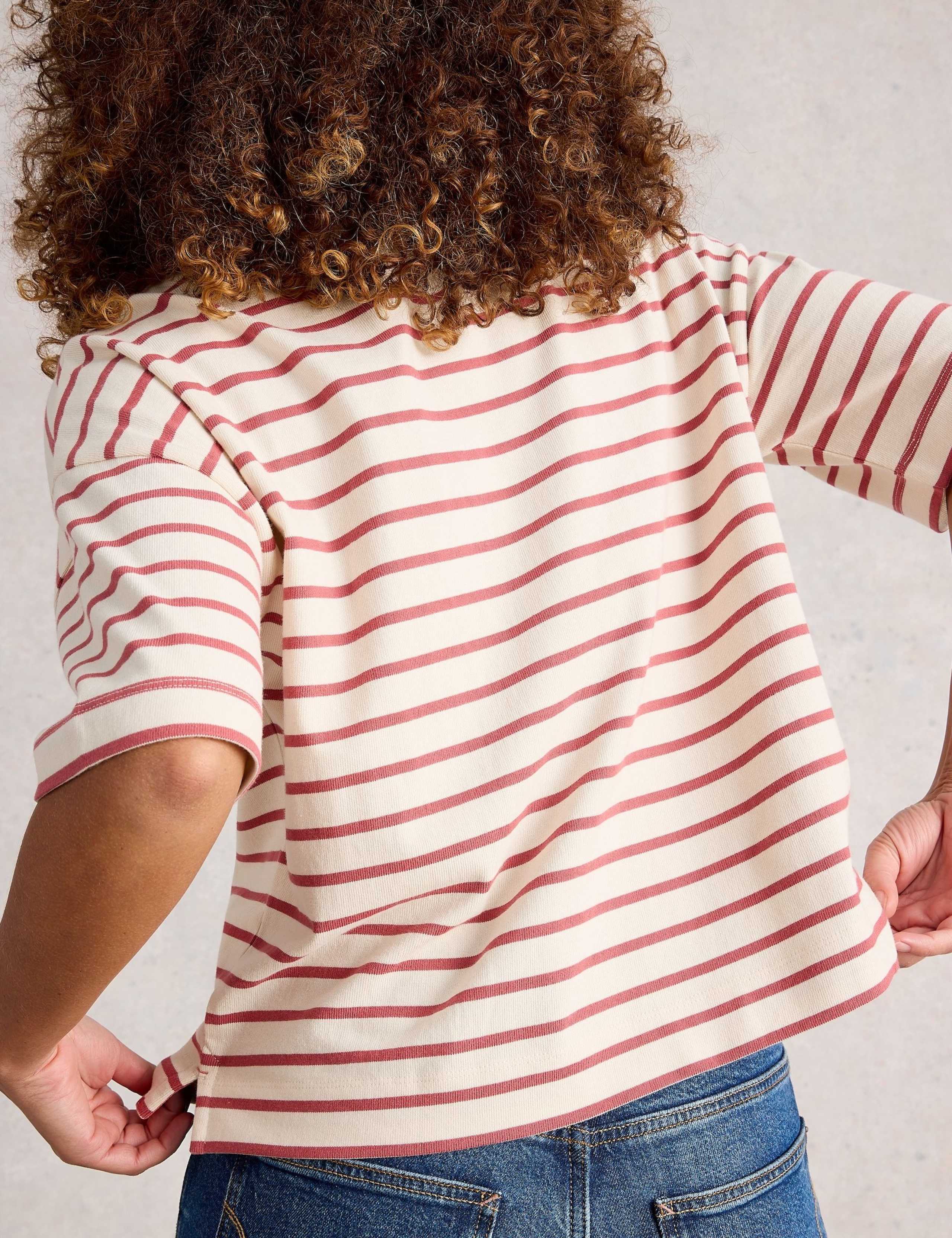 Pure Cotton Striped Crew neck T-Shirt 4 of 6
