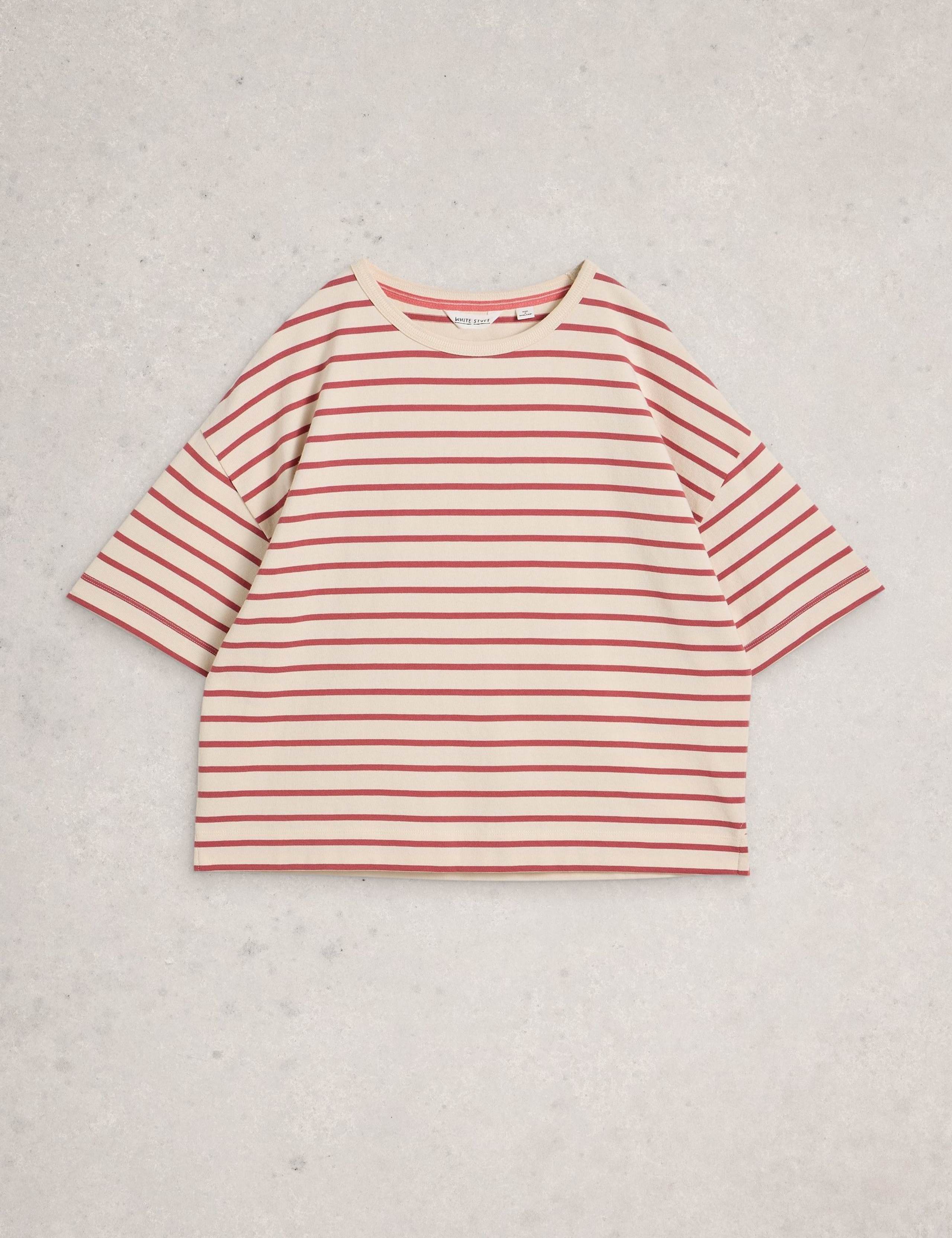 Pure Cotton Striped Crew neck T-Shirt 2 of 6