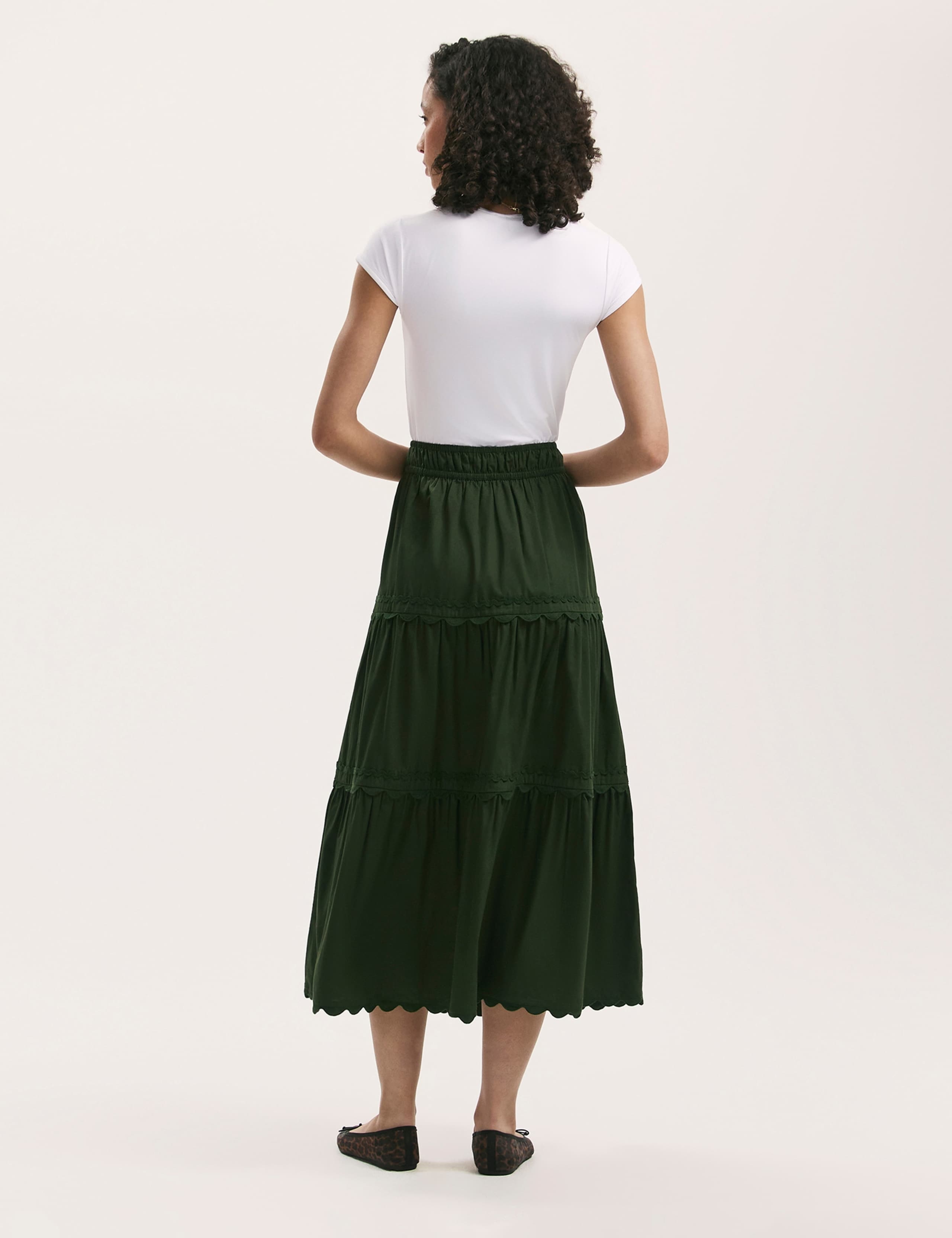 Pure Cotton Midaxi Tiered Skirt 4 of 4