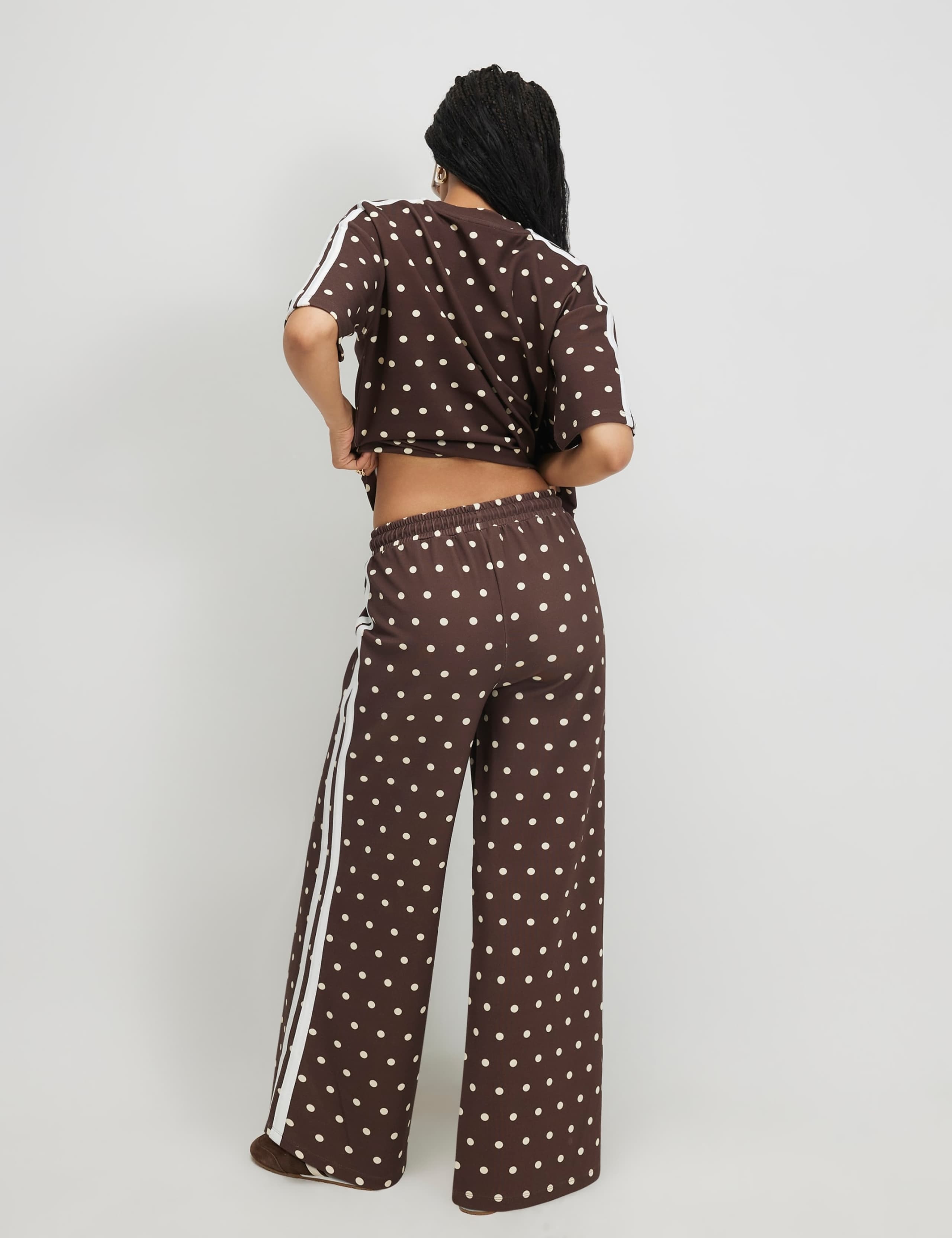 Pure Cotton Polka Dot Wide Leg Trousers 3 of 3