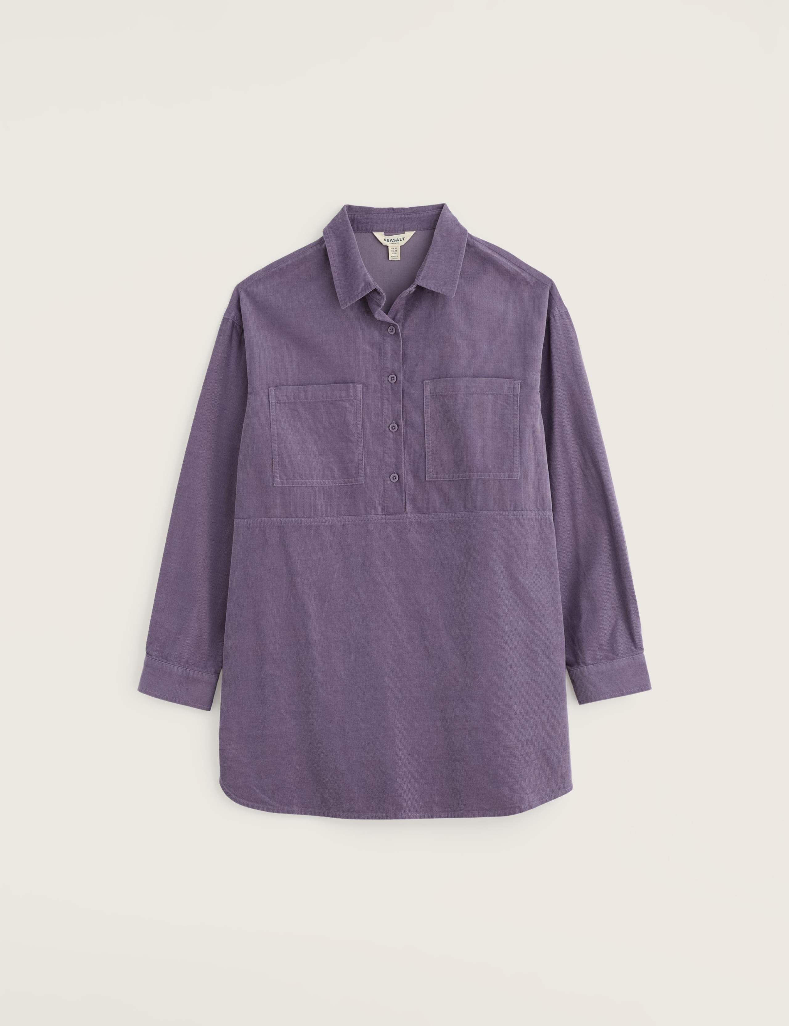Pure Cotton Cord Oversized Collared Tunic 2 of 5