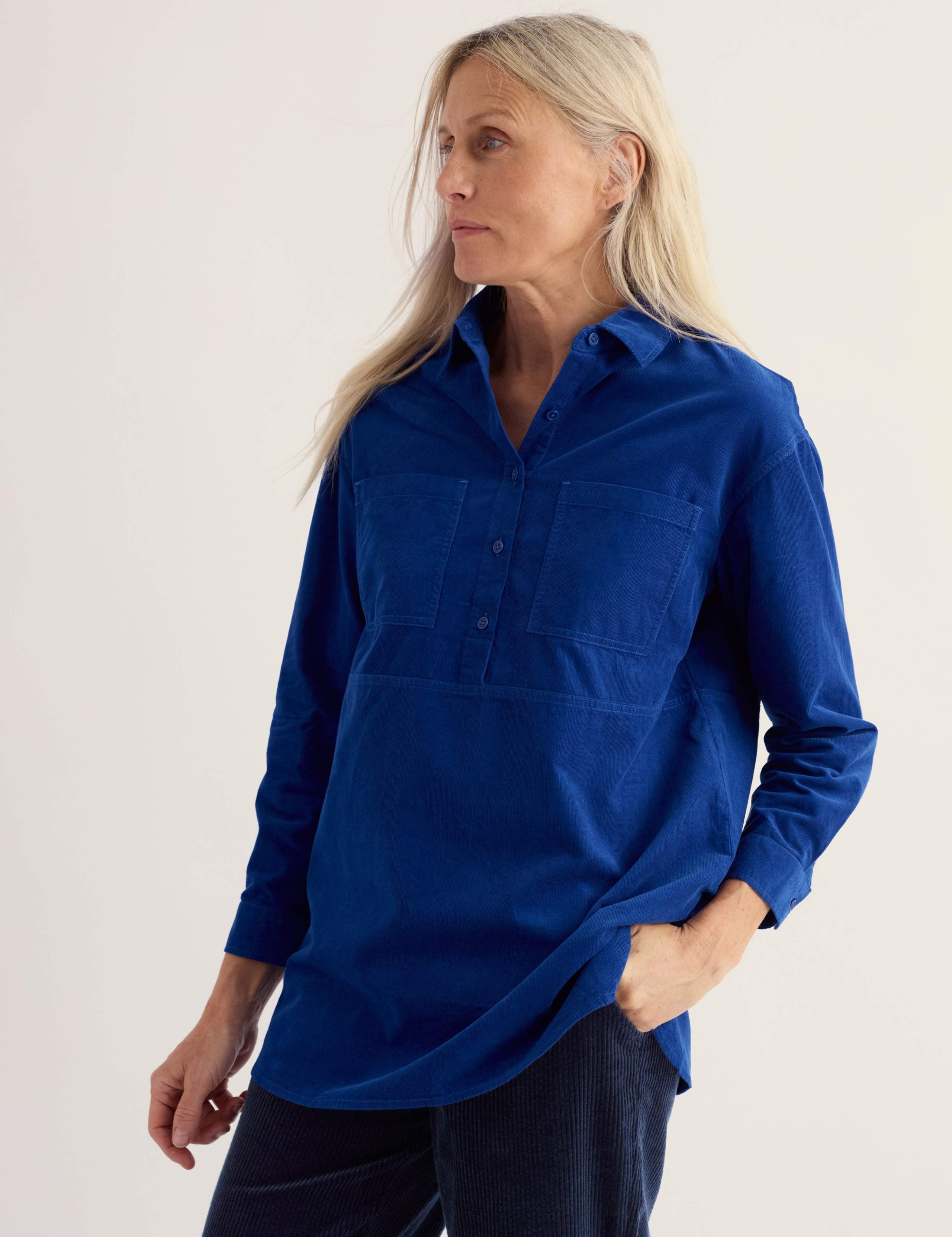 Pure Cotton Cord Oversized Collared Tunic 5 of 5