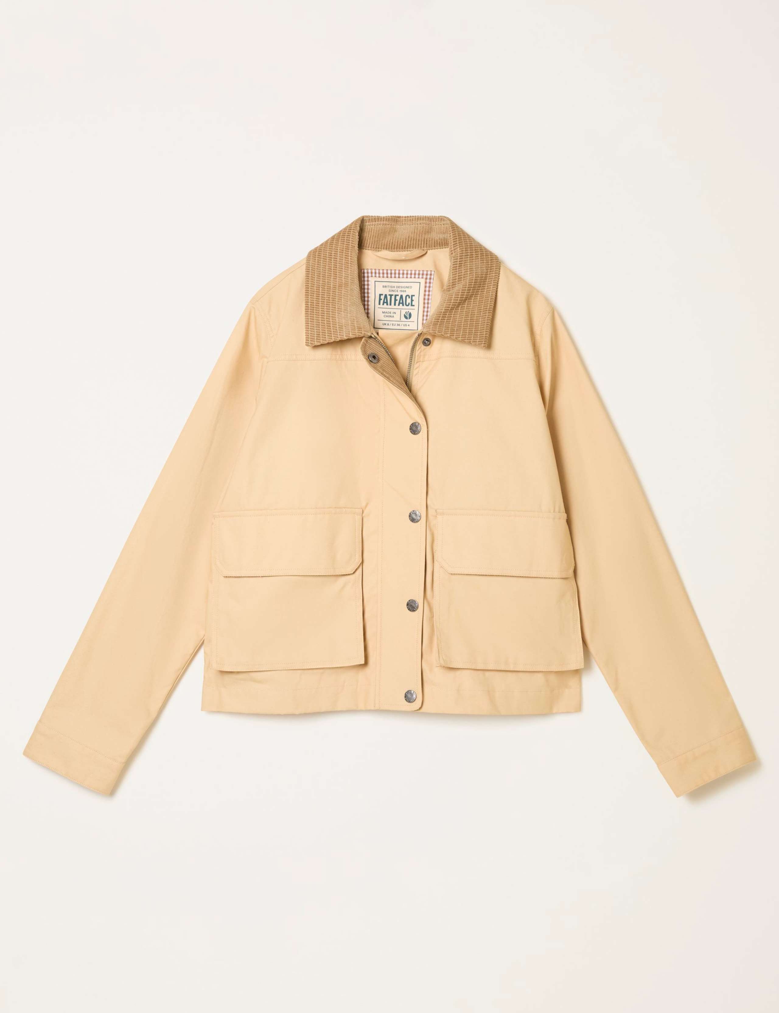 Pure Cotton Collared Cropped Utility Jacket 2 of 6