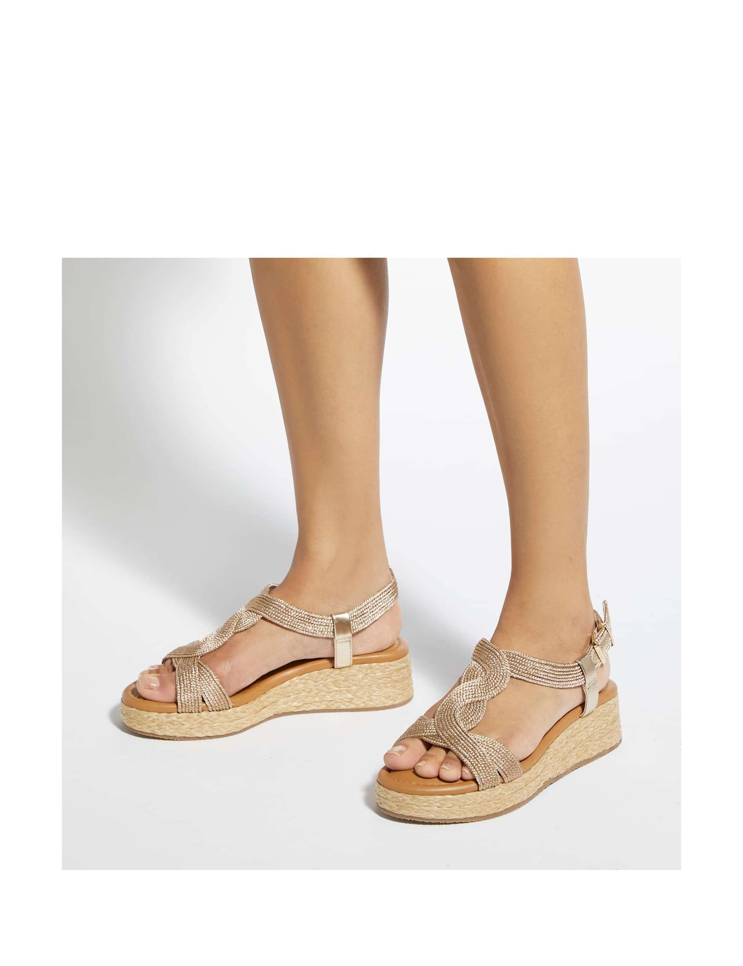 Metallic Buckle Ankle Strap Flatform Sandals 4 of 5