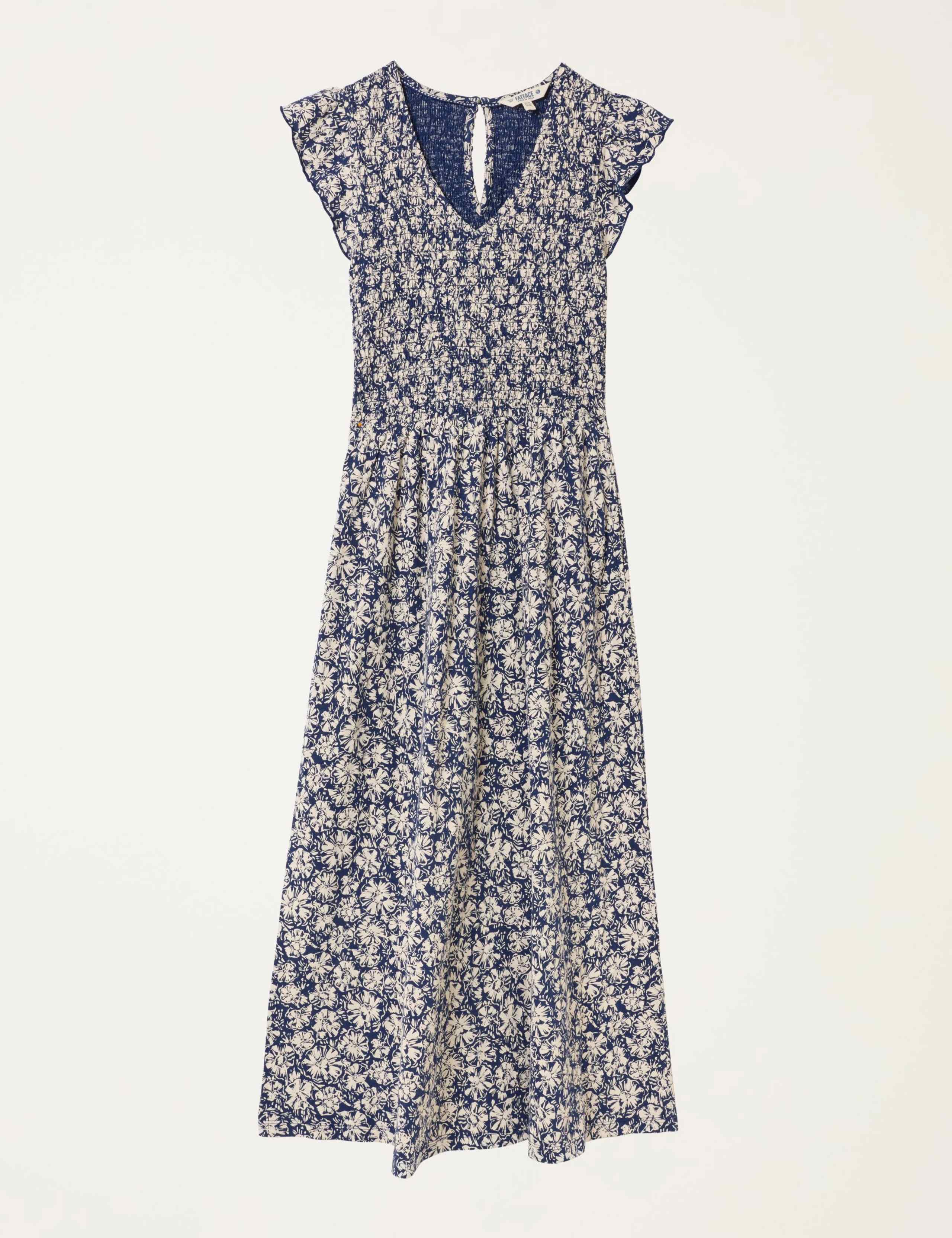 Pure Cotton Jersey Floral Midi Waisted Dress 2 of 5