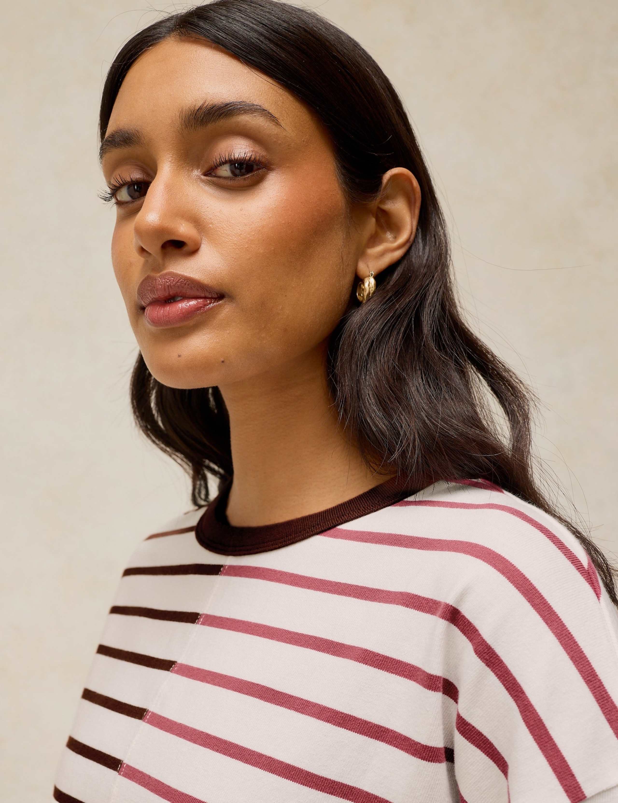 Pure Cotton Striped Crew Neck T-Shirt 5 of 6