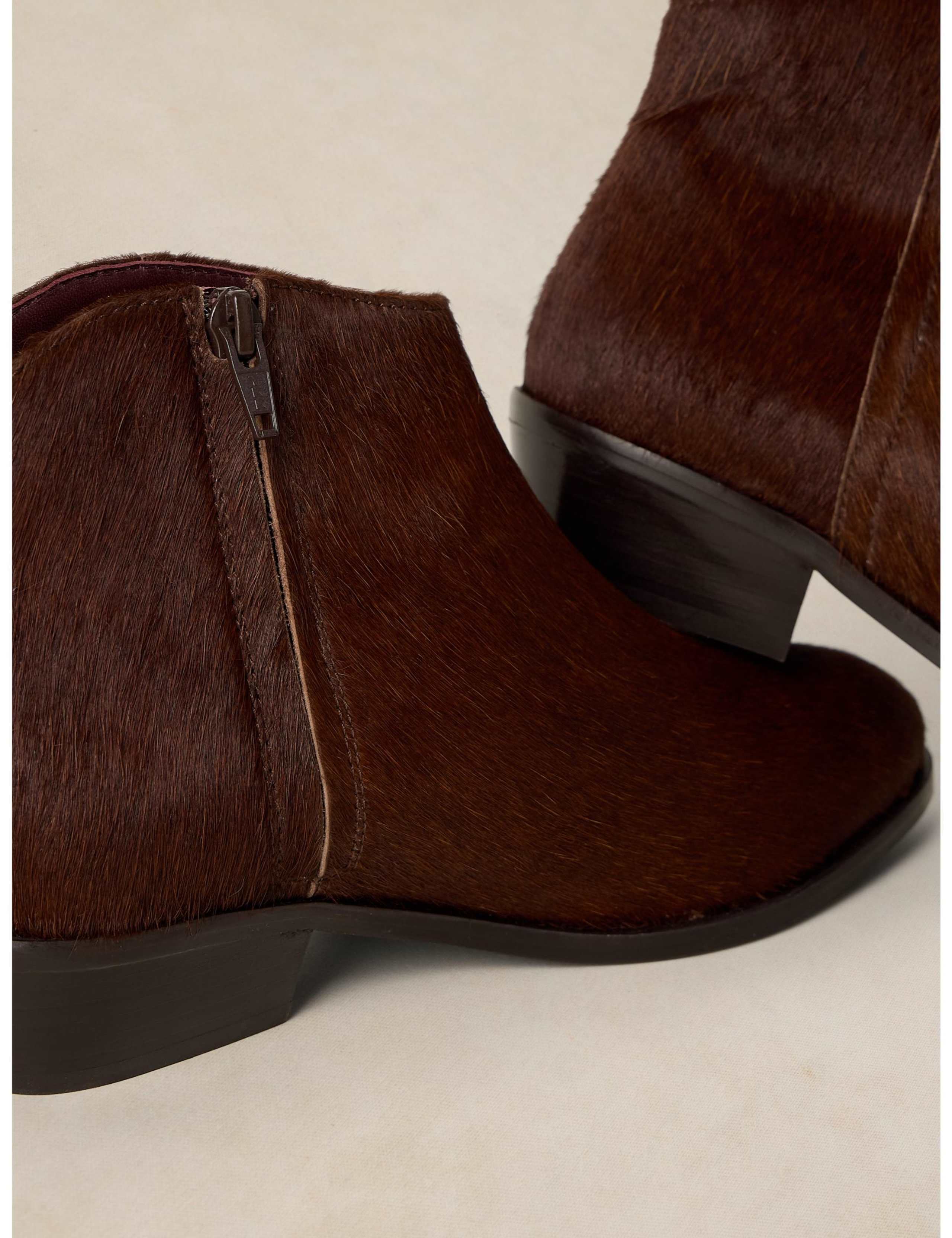 Wide Fit Leather Animal Print Ankle Boots 3 of 3