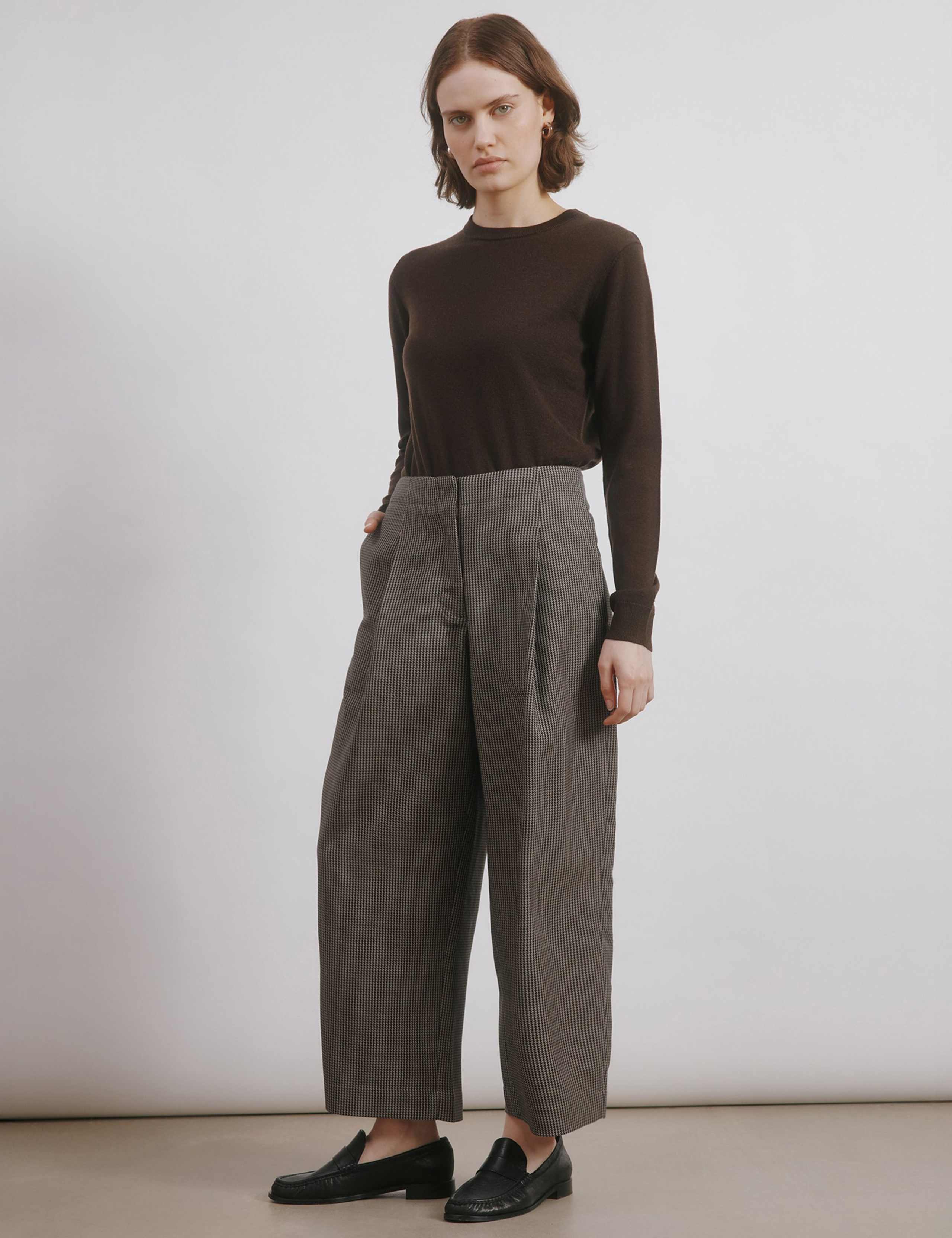 Dogtooth Wide Leg Trousers 1 of 4