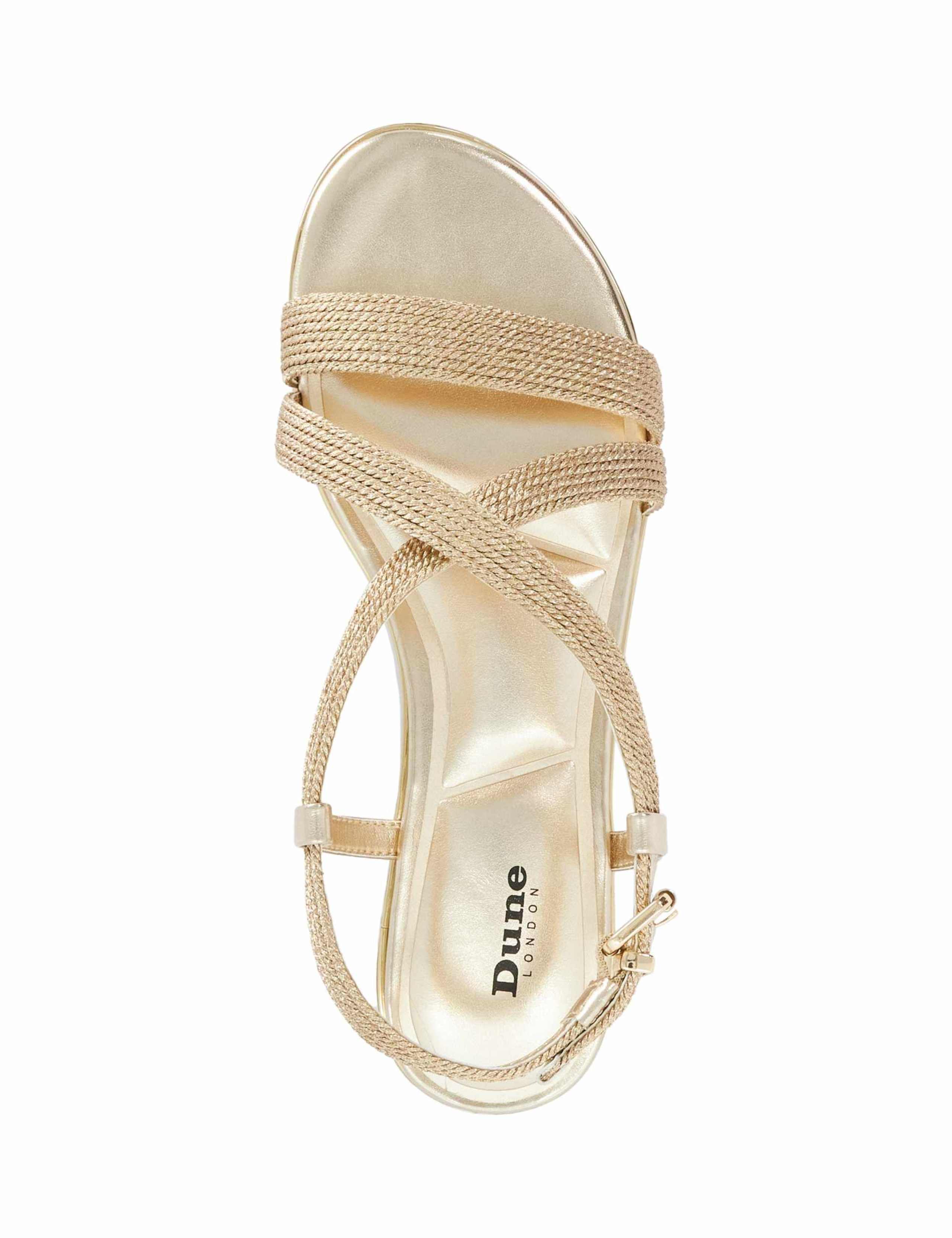 Metallic Buckle Ankle Strap Flat Sandals 2 of 6