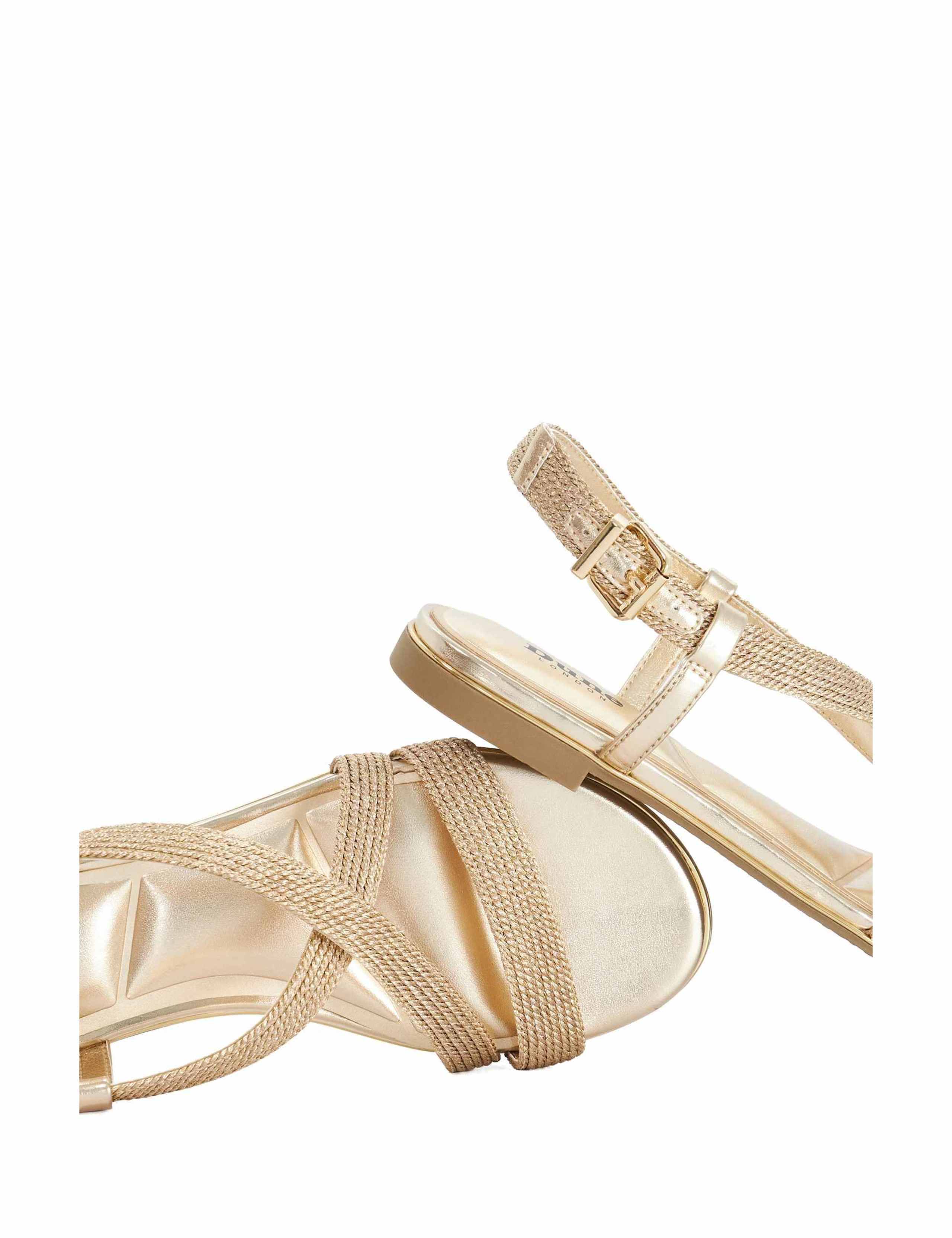 Metallic Buckle Ankle Strap Flat Sandals 6 of 6