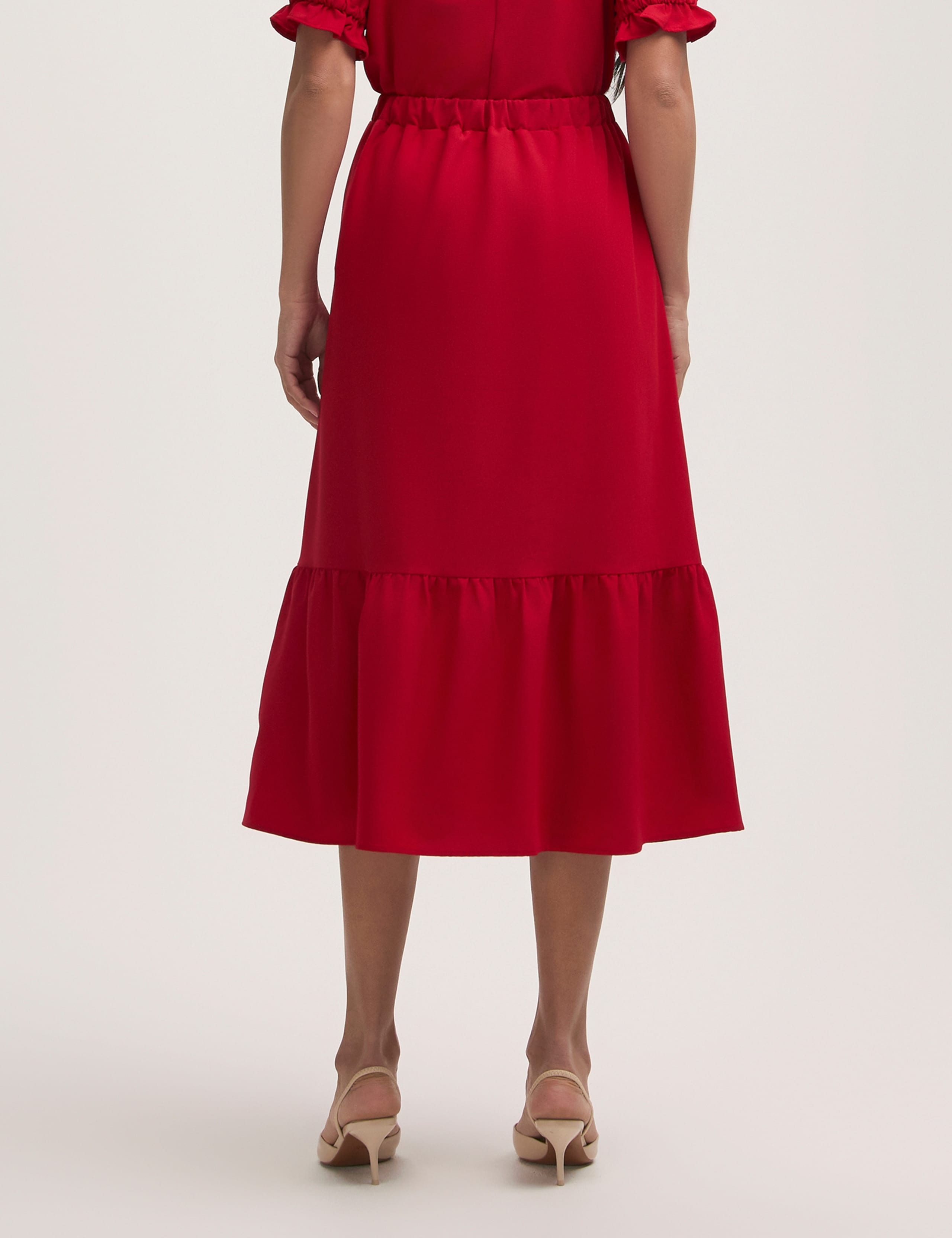 Crepe Midi Tiered Skirt 4 of 4