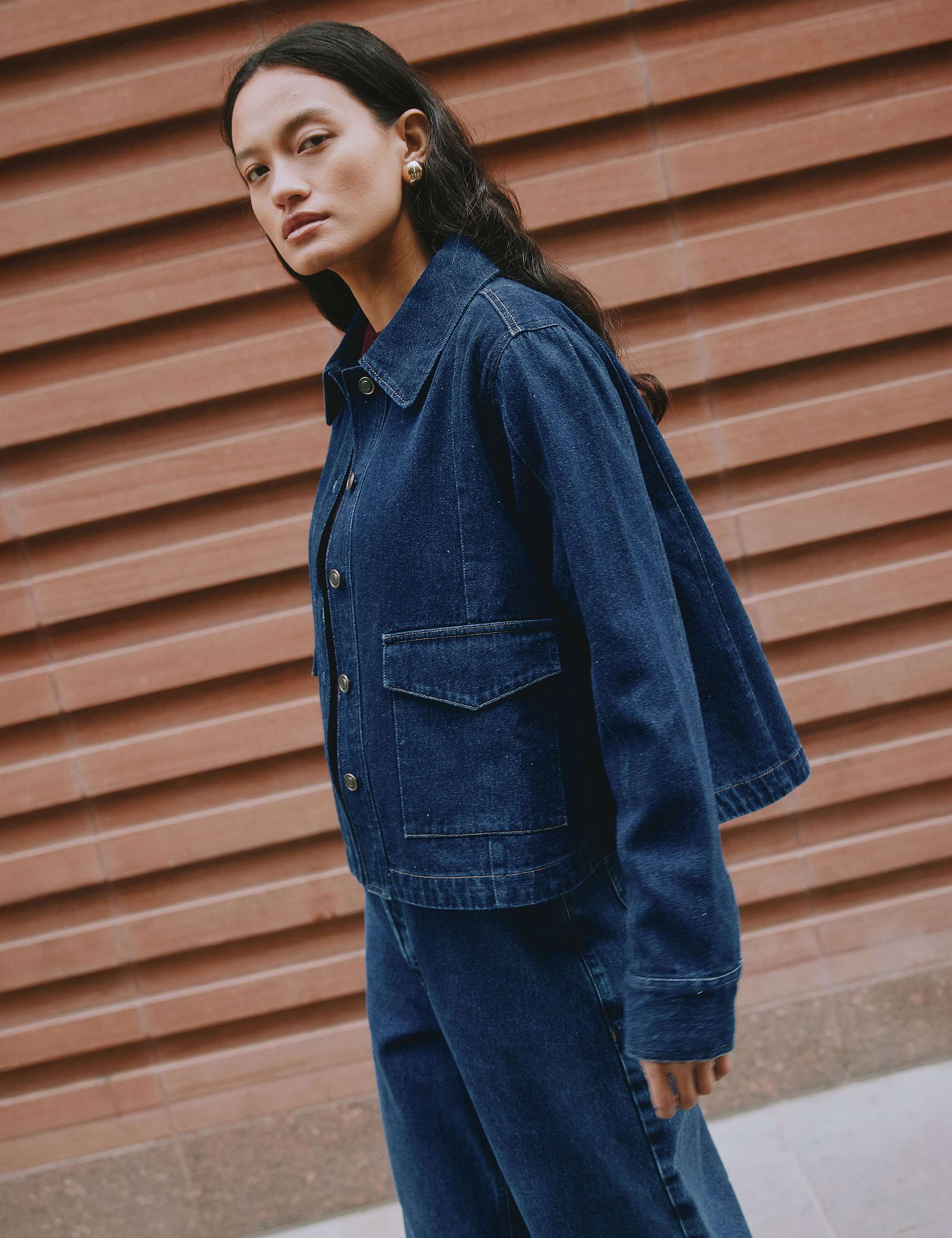 Pure Cotton Denim Relaxed Jacket 3 of 6