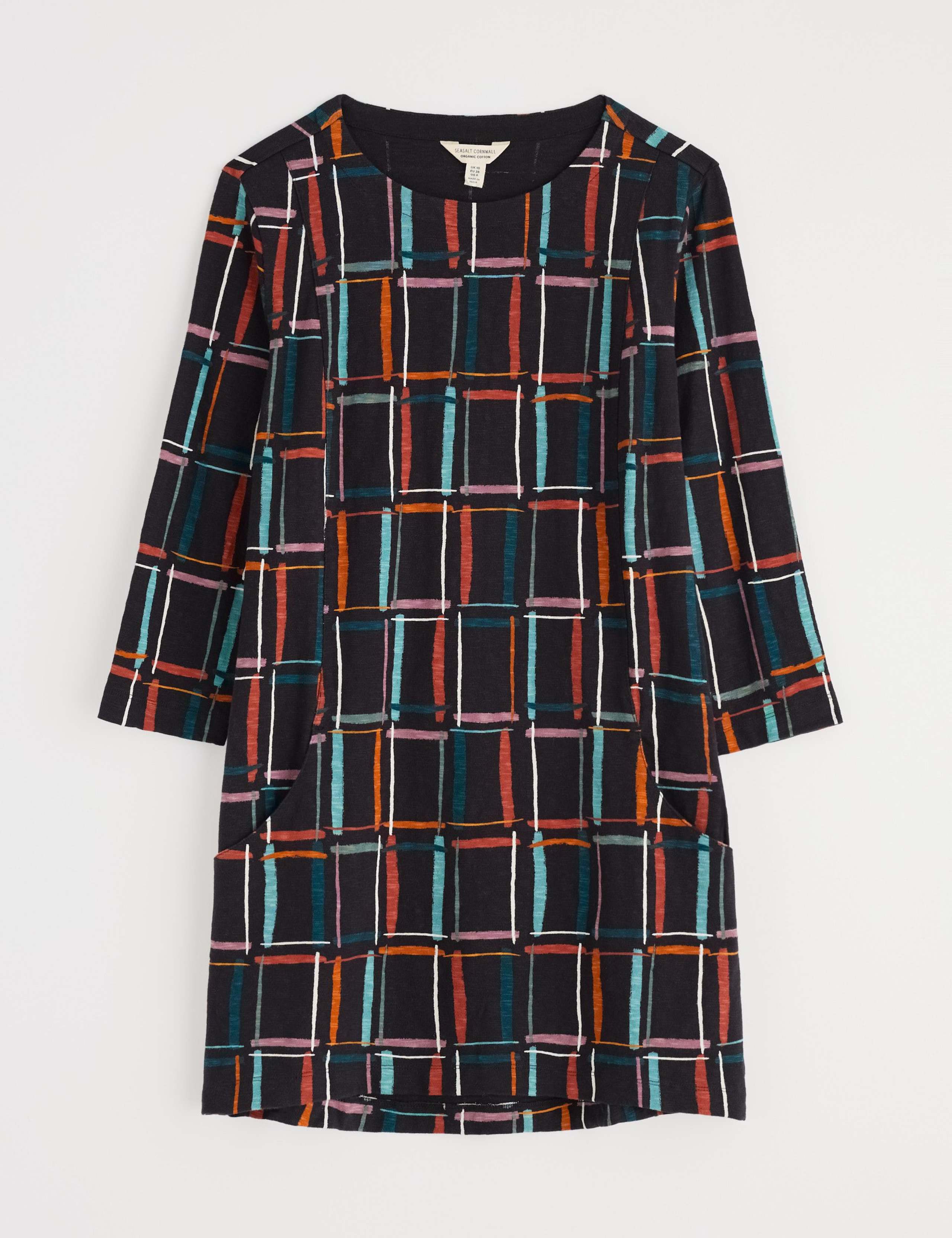 Pure Cotton Geometric Relaxed Pocket Tunic 2 of 5