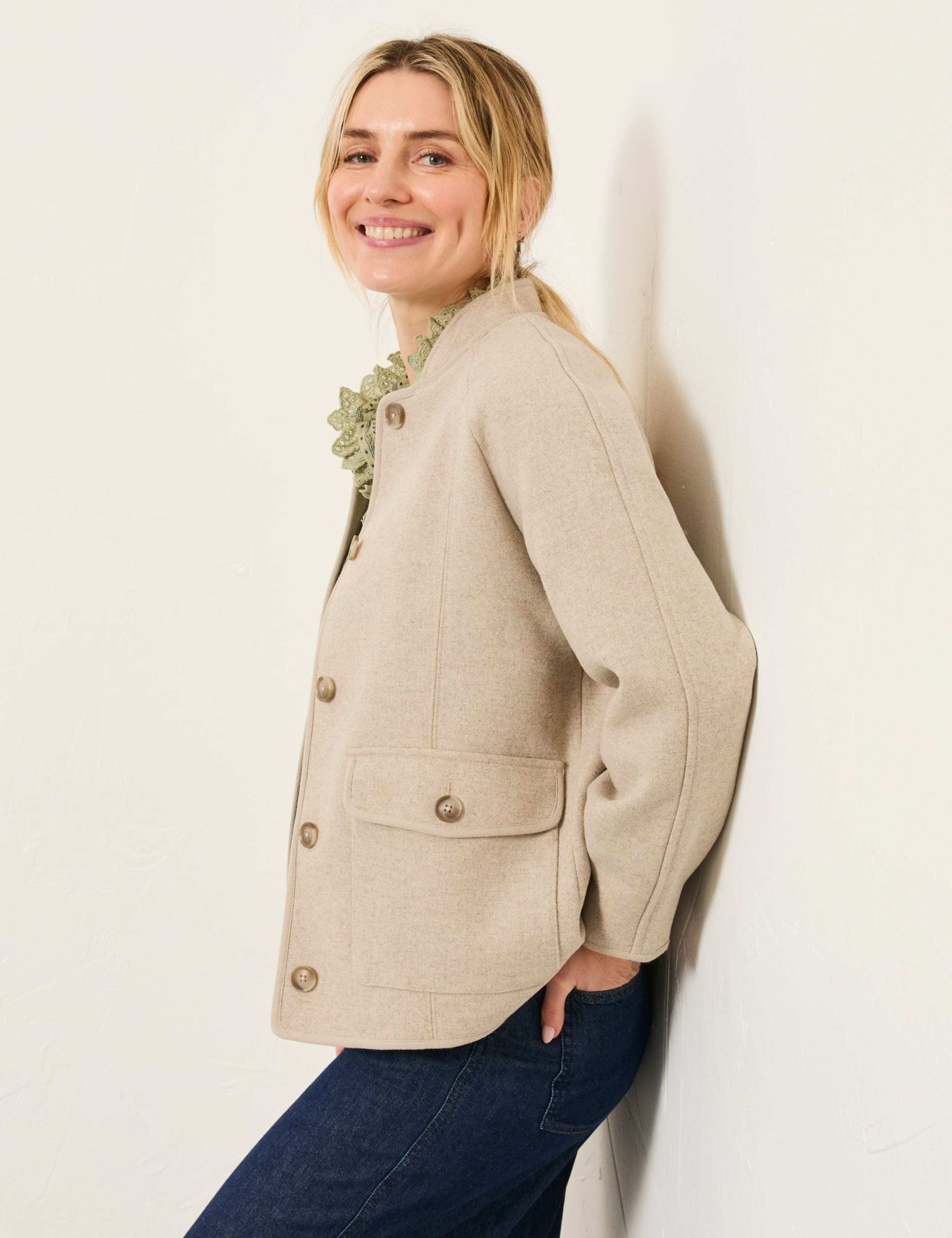 Wool Blend Collared Utility Jacket 5 of 6