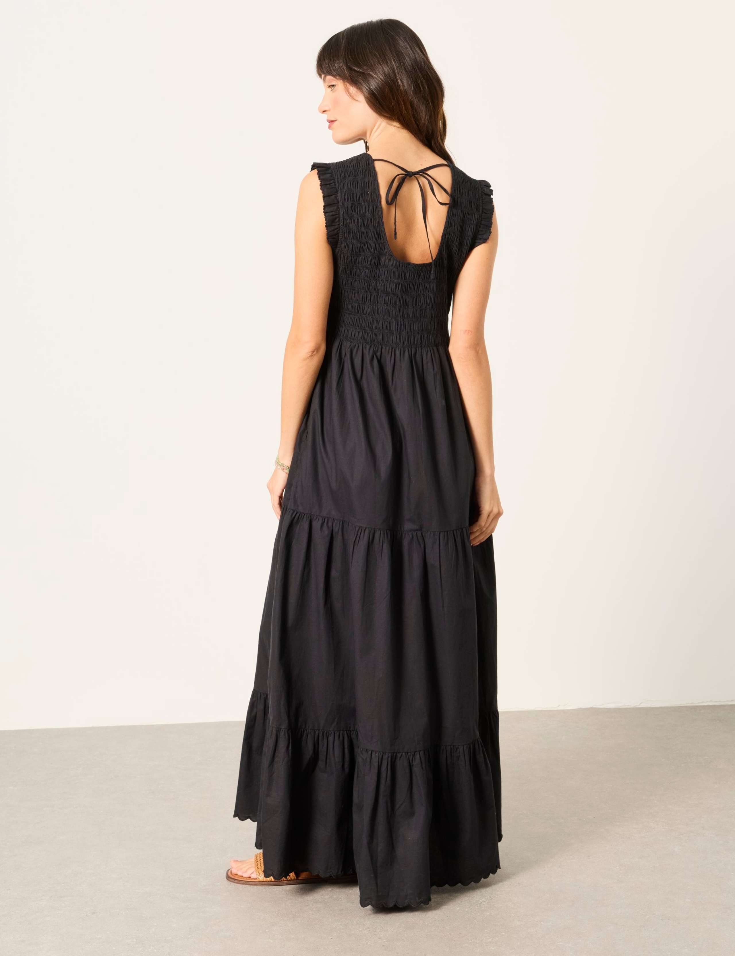 Pure Cotton Round Neck Maxi Tiered Dress 3 of 6