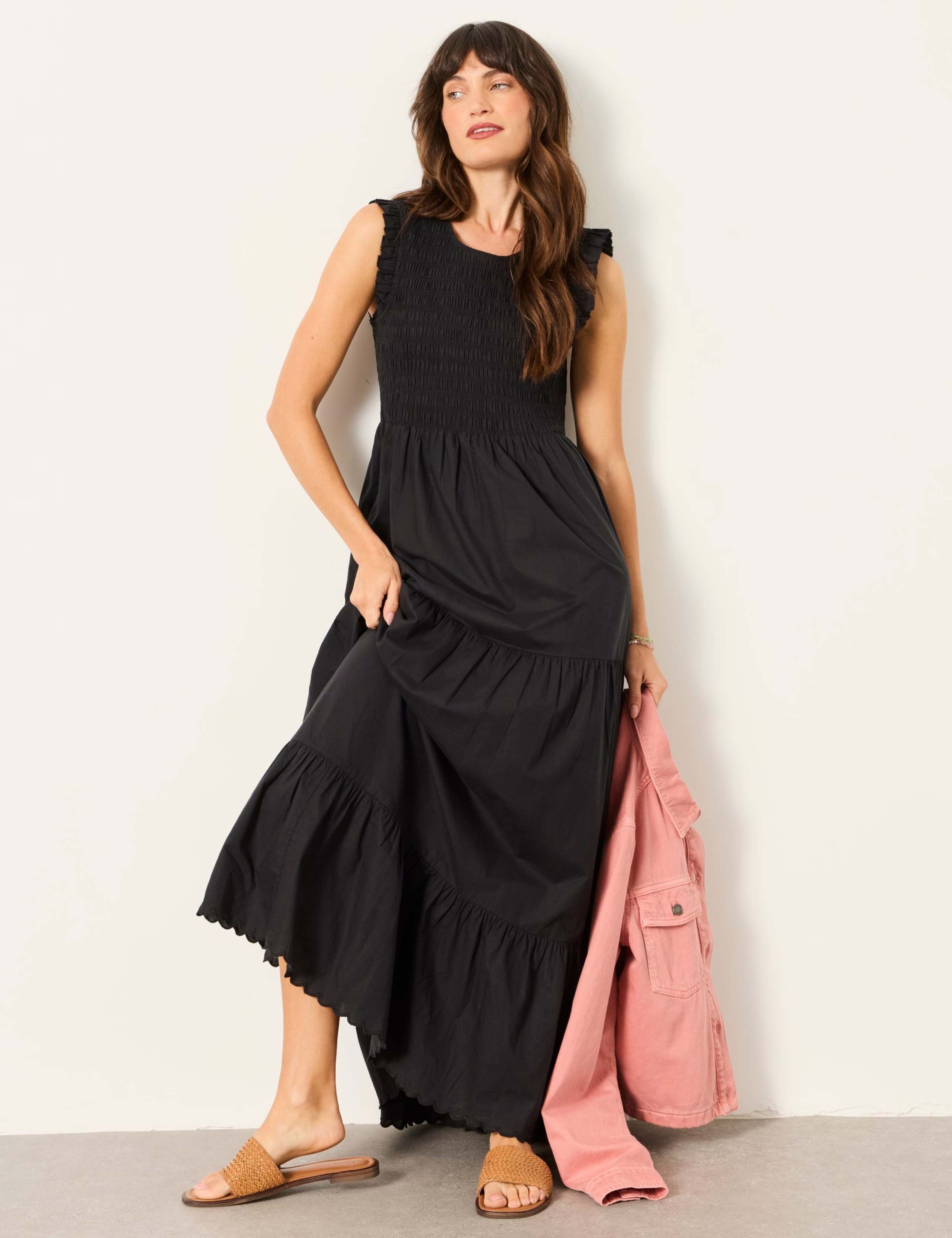Pure Cotton Round Neck Maxi Tiered Dress 4 of 6