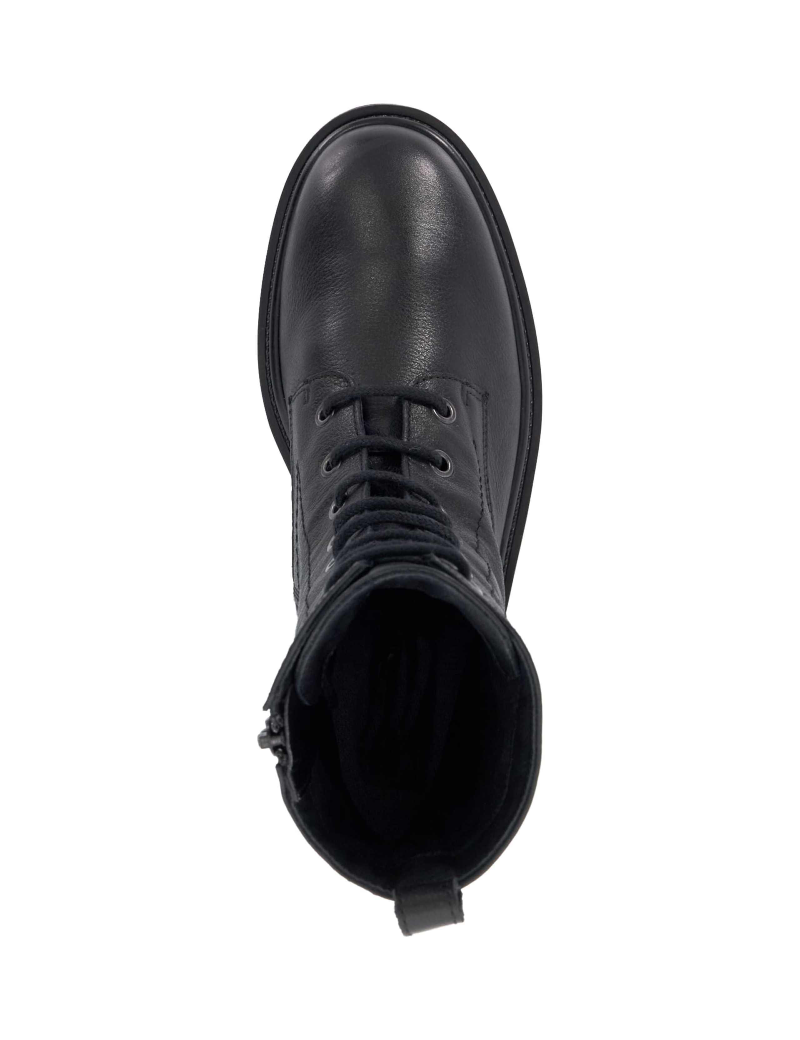 Leather Hiker Lace Up Block Heel Boots 2 of 4