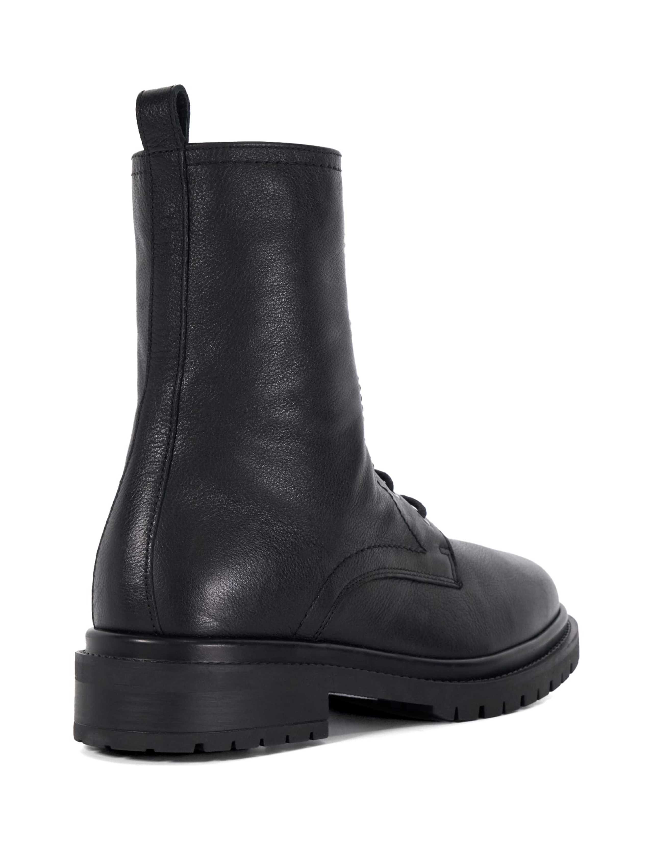 Leather Hiker Lace Up Block Heel Boots 4 of 4