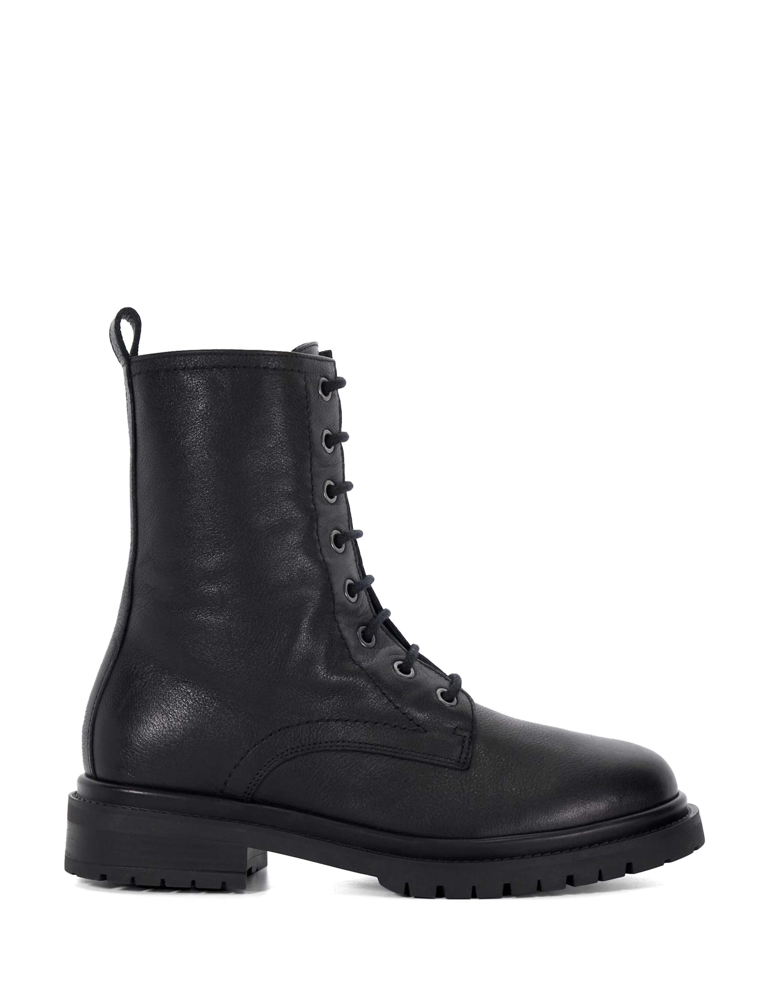 Leather Hiker Lace Up Block Heel Boots 1 of 4