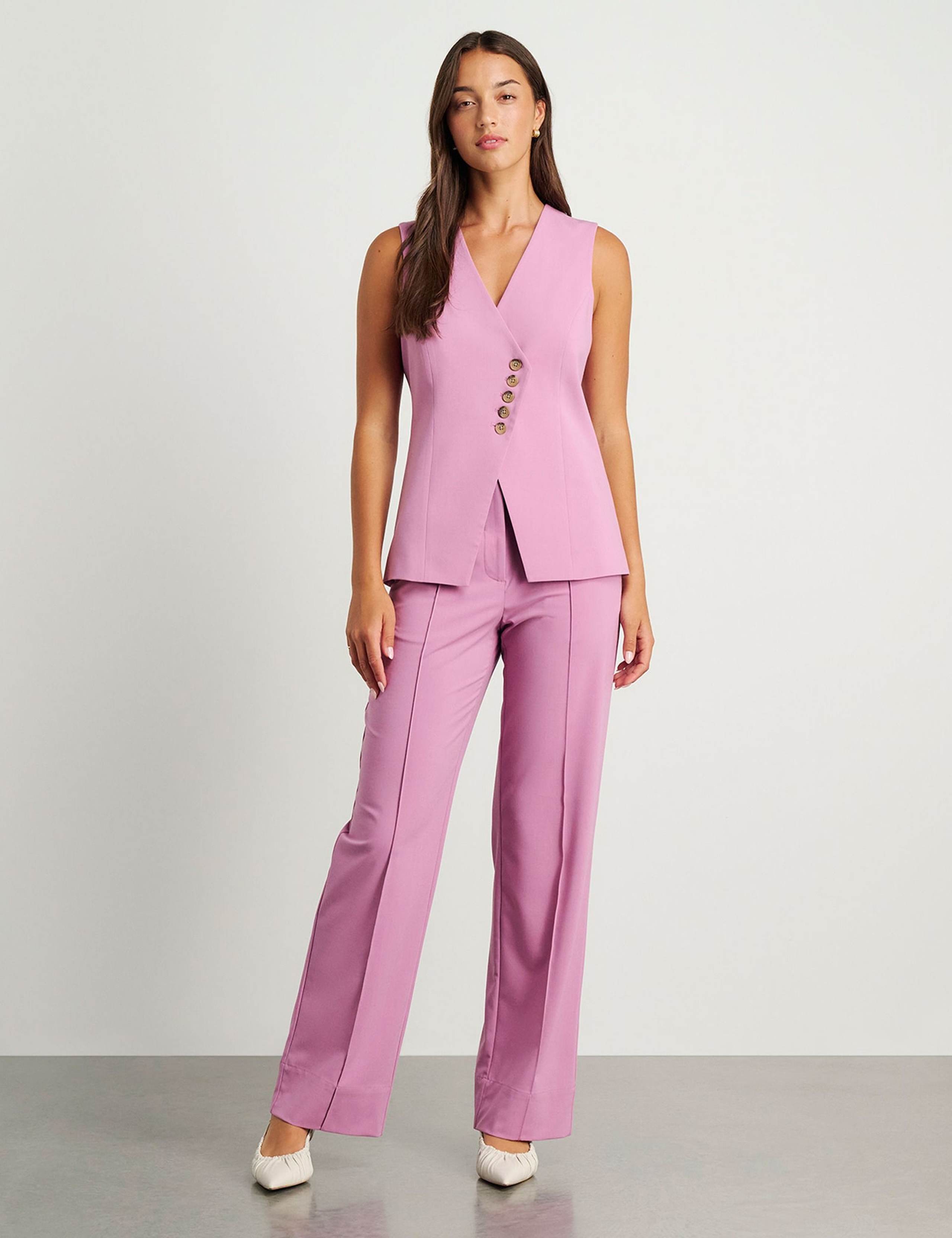 Pintuck Straight Leg Trousers 2 of 5
