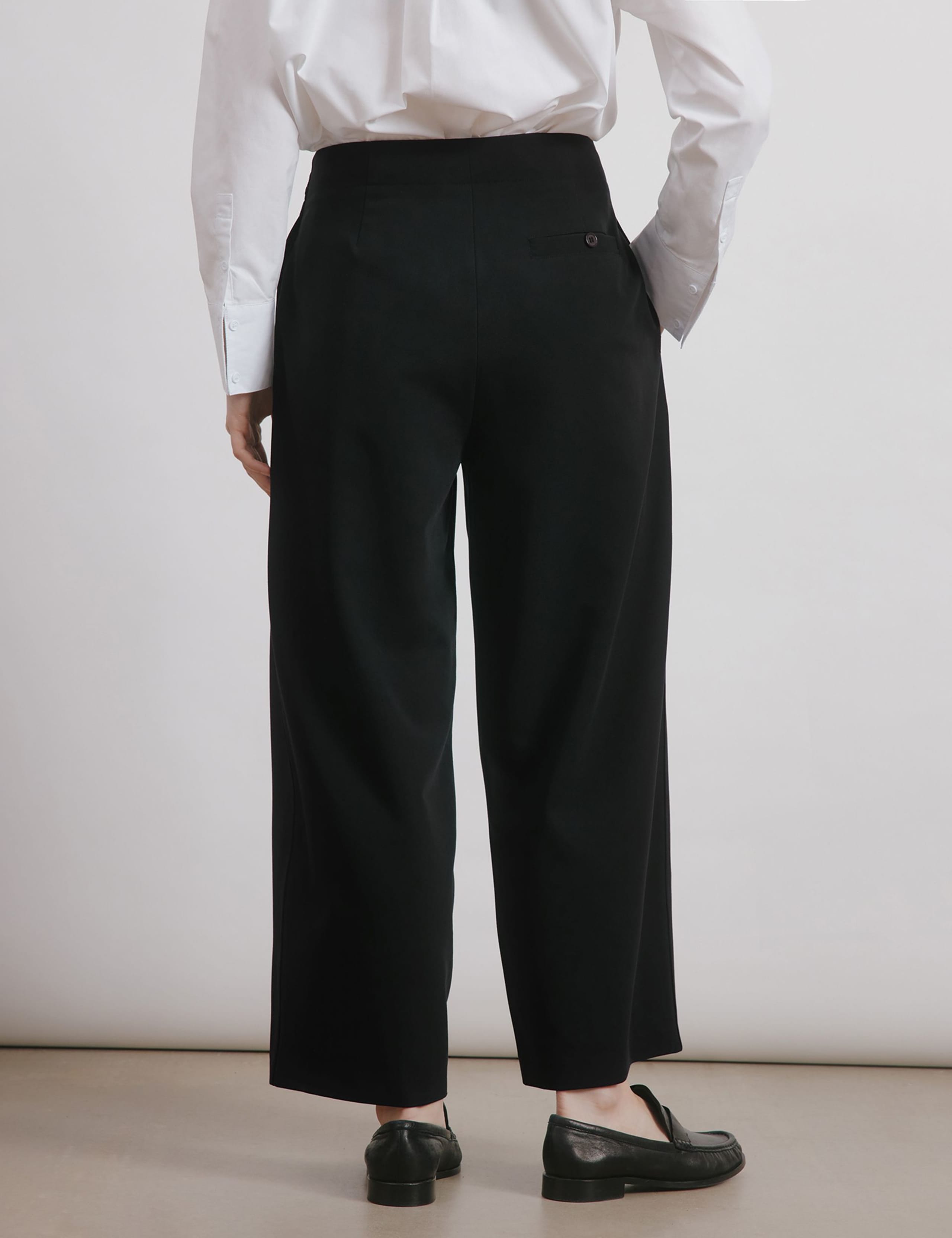 Tailored Barrel Leg Ankle Grazer Trousers 4 of 5