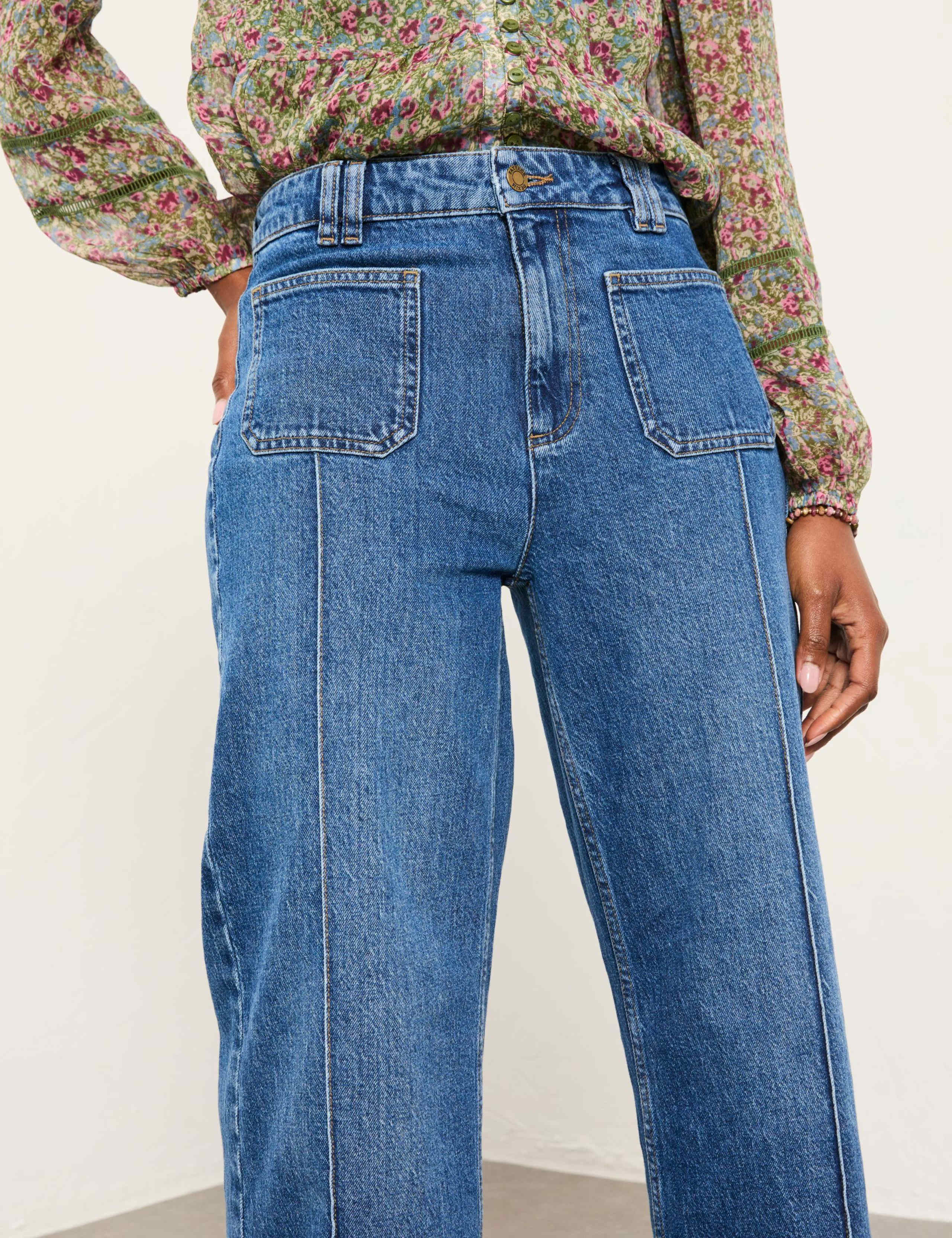 Mid Rise Crease Front Flared Jeans 3 of 6