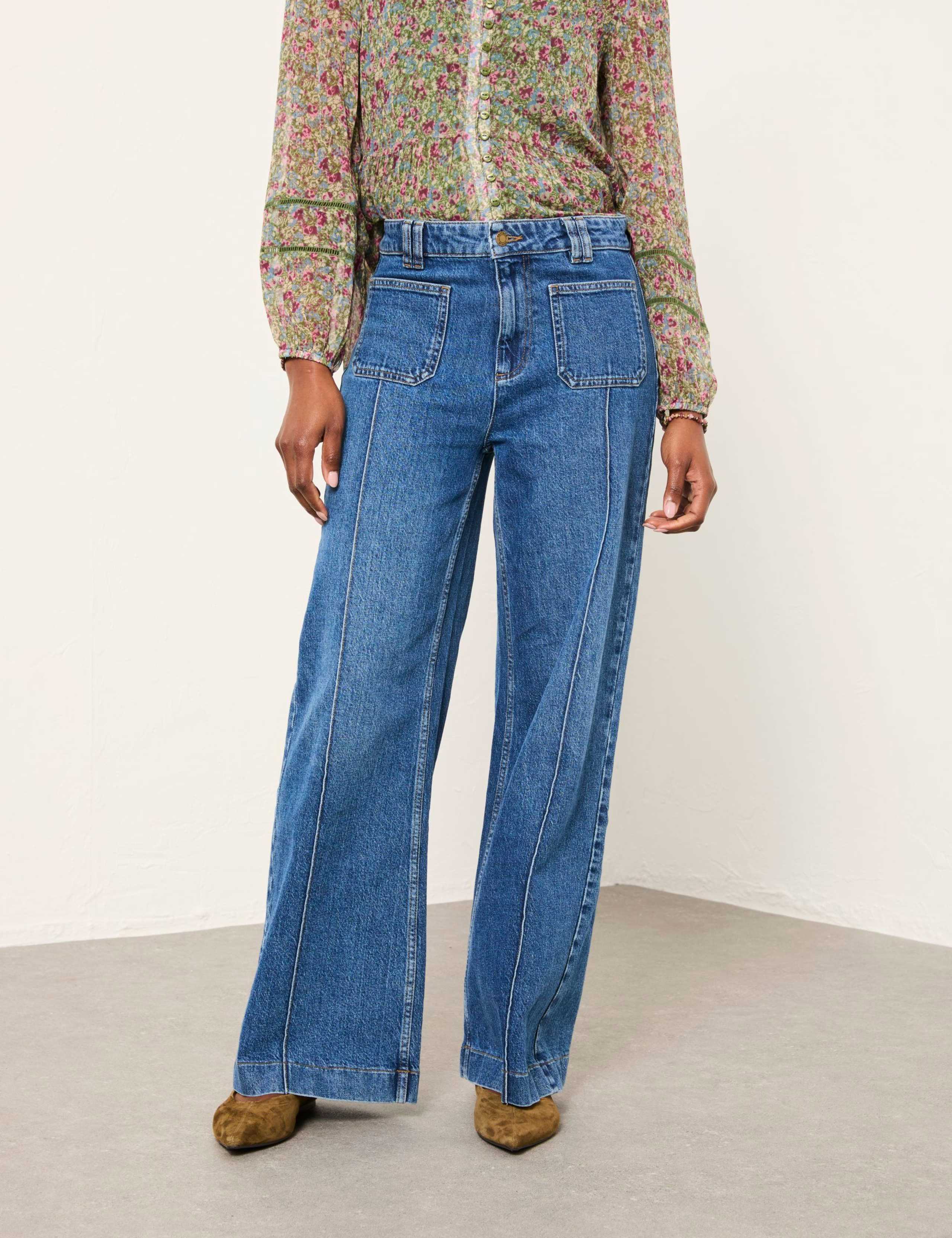Mid Rise Crease Front Flared Jeans 5 of 6