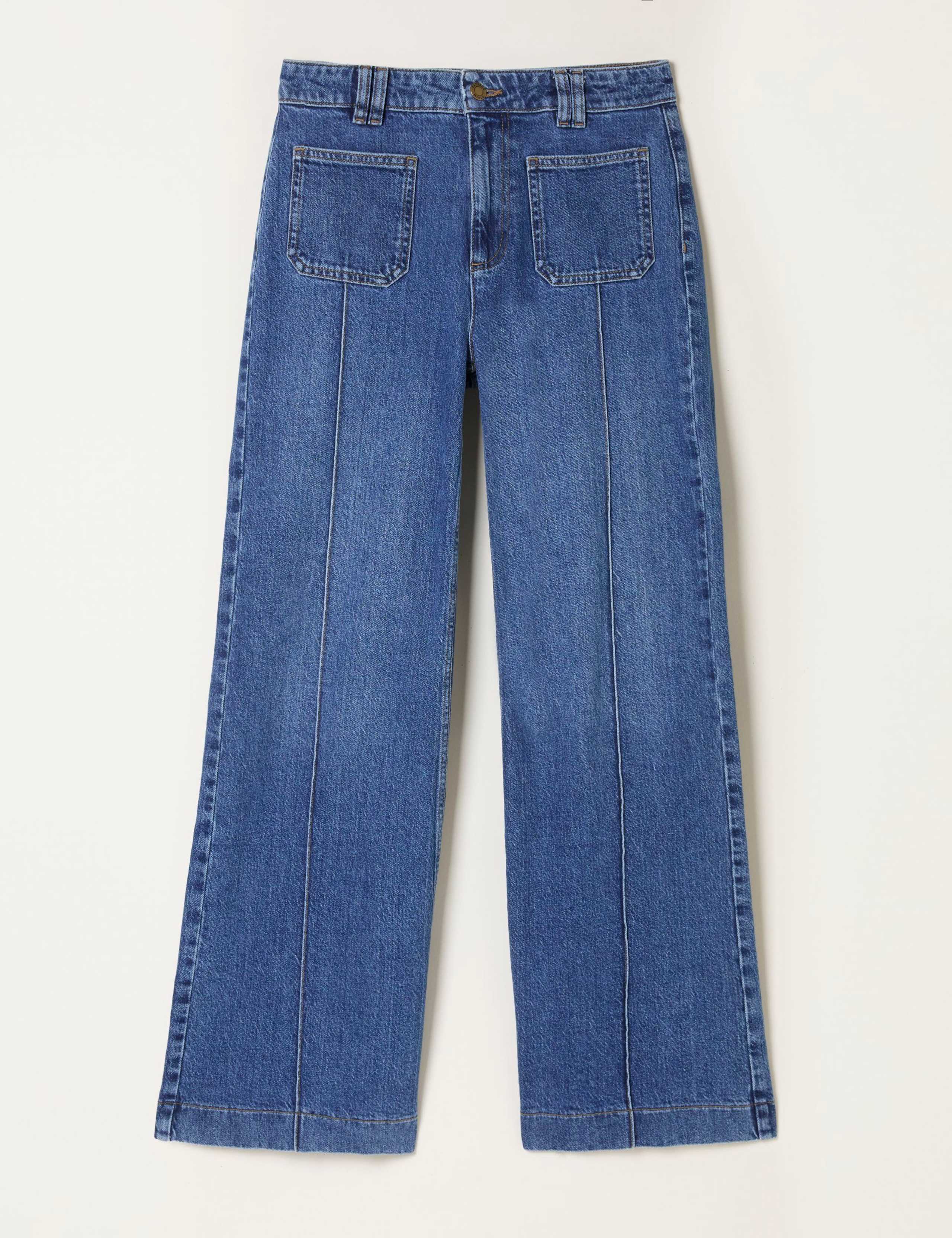 Mid Rise Crease Front Flared Jeans 2 of 6