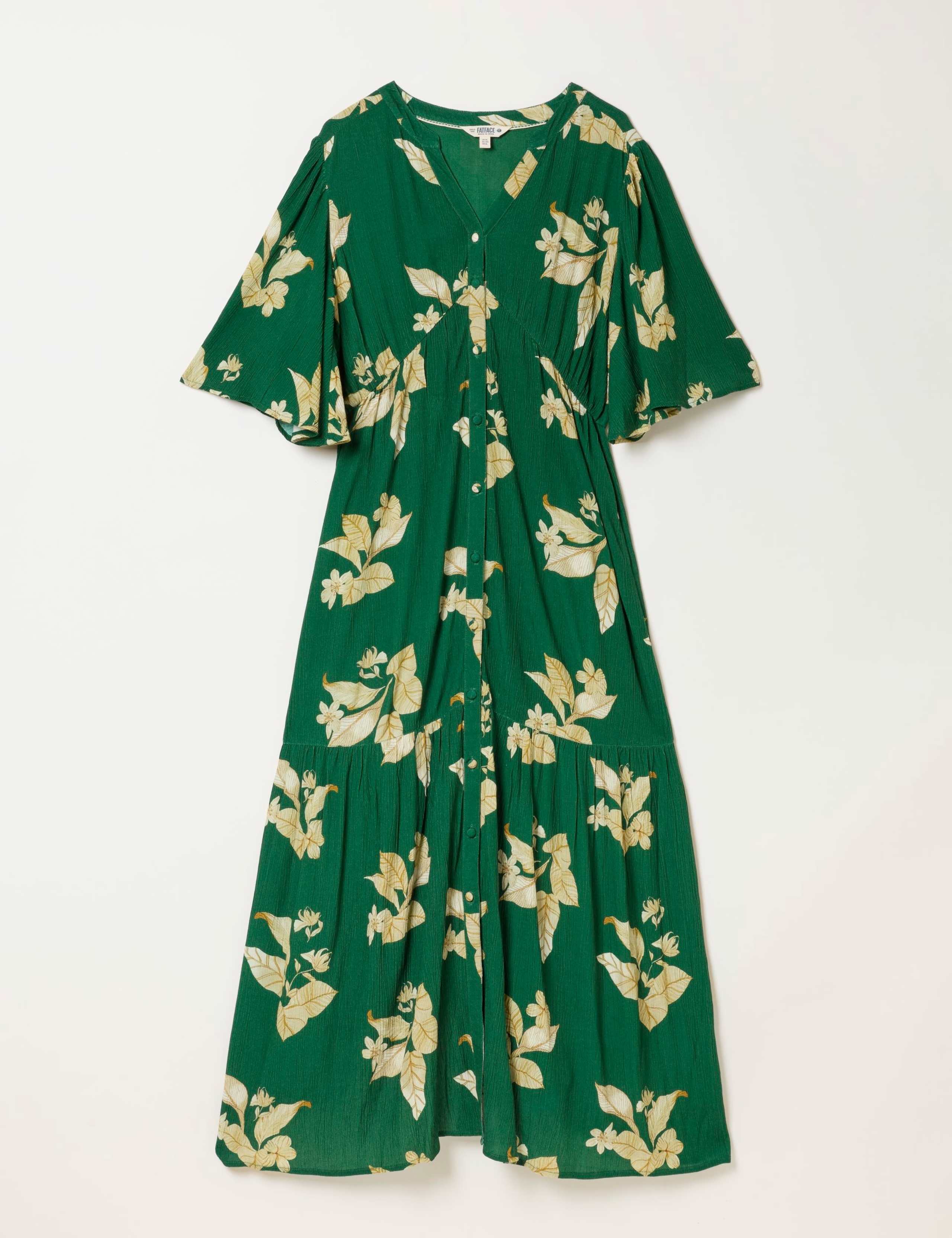 Floral V-Neck Button Front Maxi Tiered Dress 2 of 5