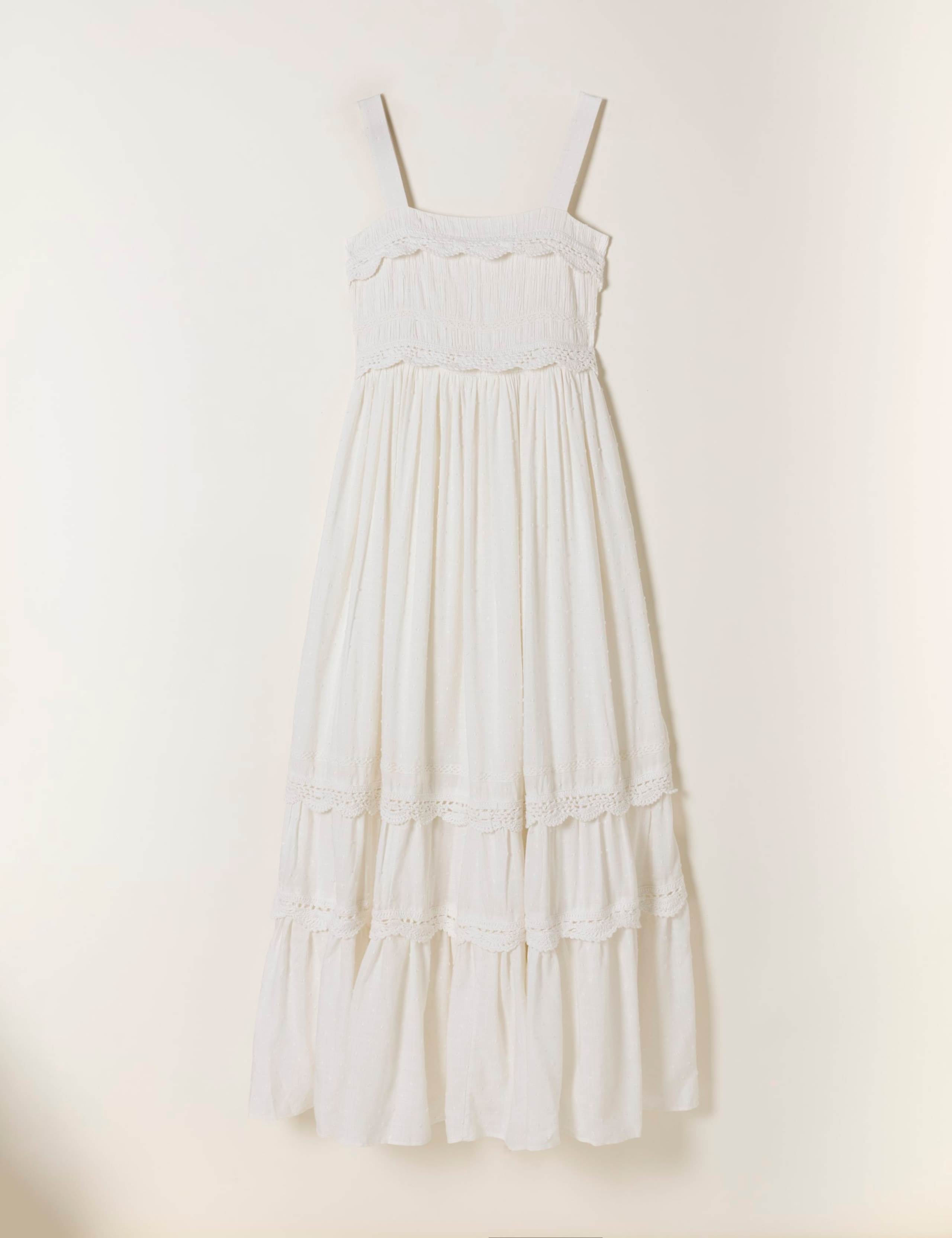 Embroidered Square Neck Midi Tiered Dress 2 of 6