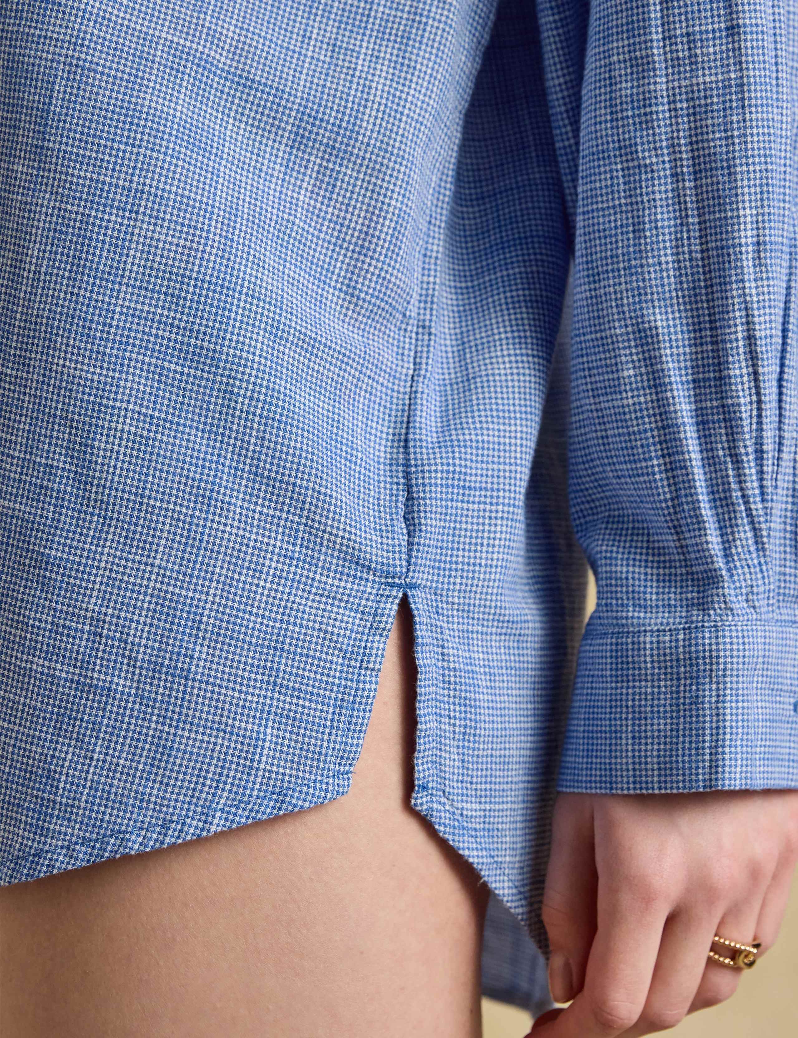 Pure Cotton Checked Longline Shirt 2 of 7