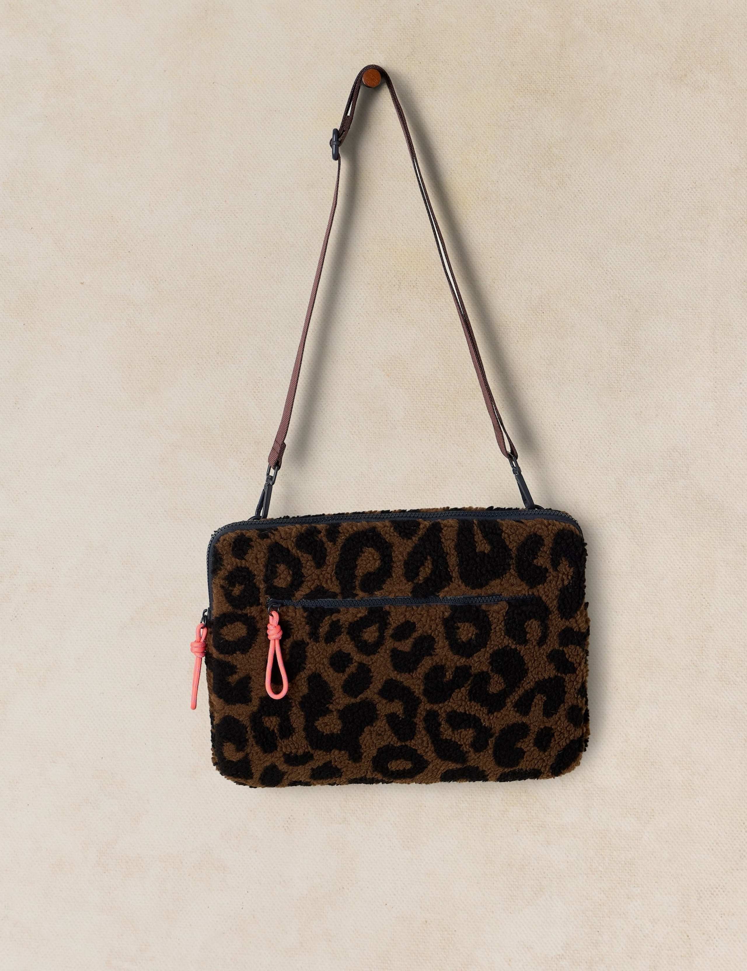 Faux Shearling Animal Print Laptop Bag 2 of 4