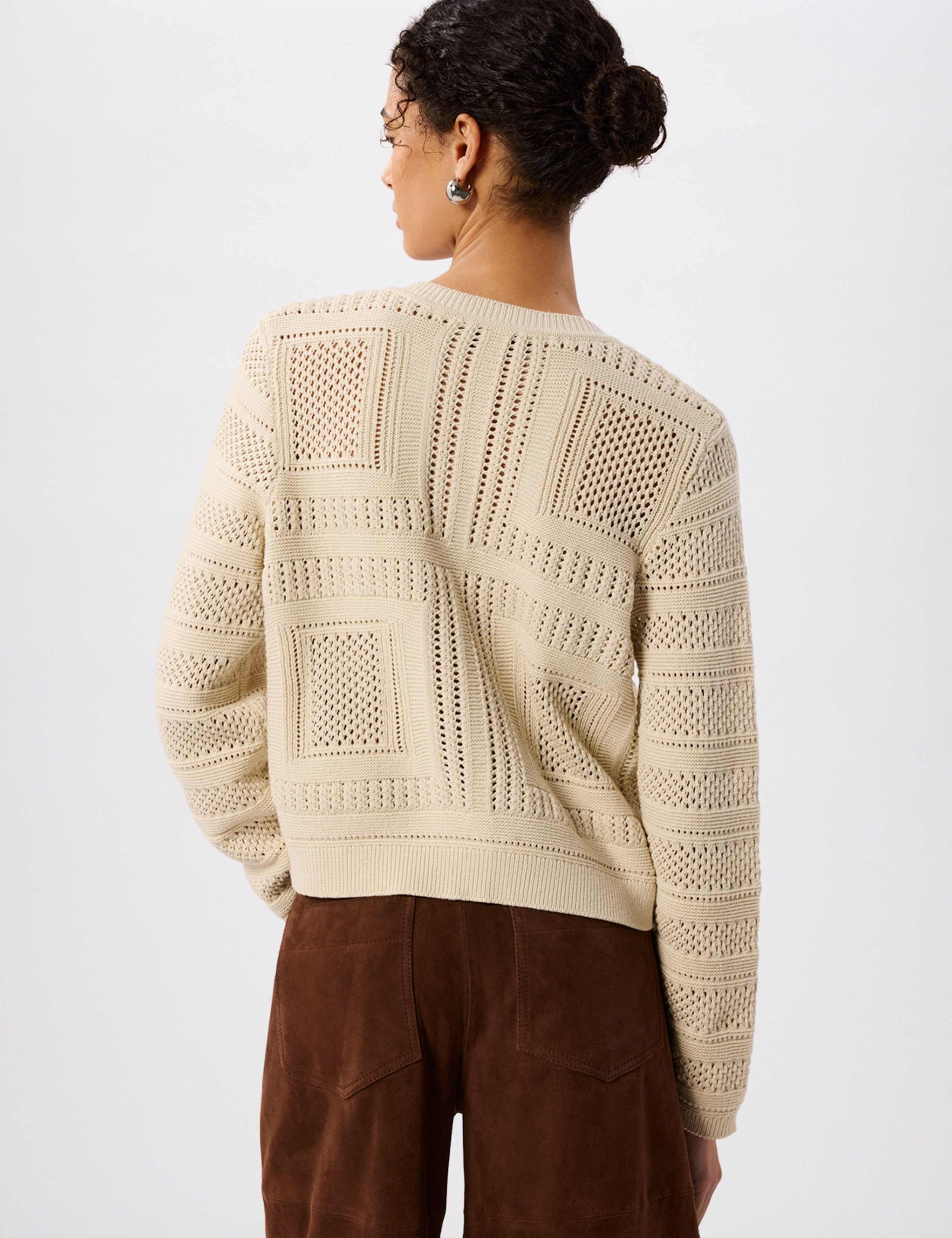 Pure Cotton Open Knit Button Front Cardigan 4 of 6