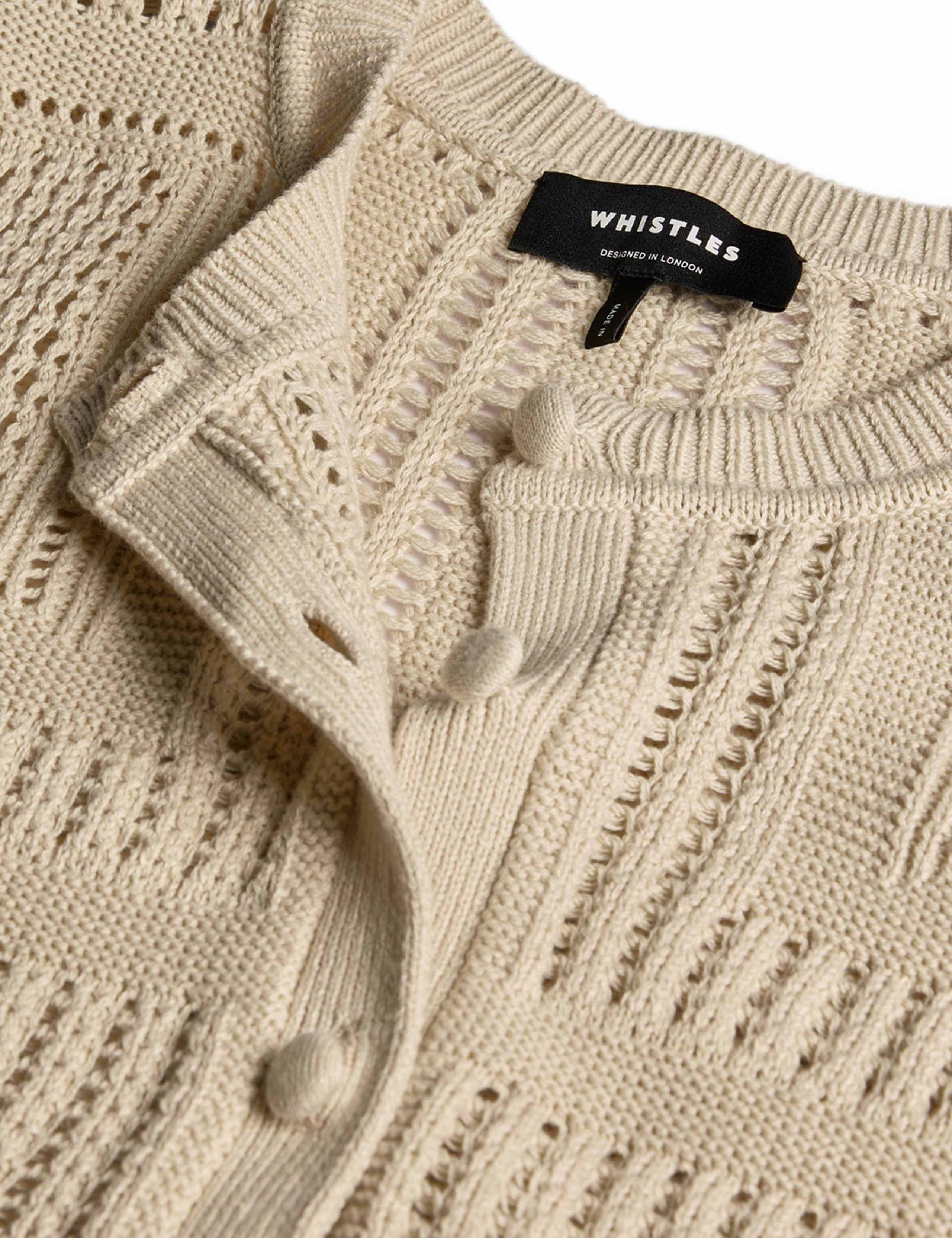 Pure Cotton Open Knit Button Front Cardigan 6 of 6