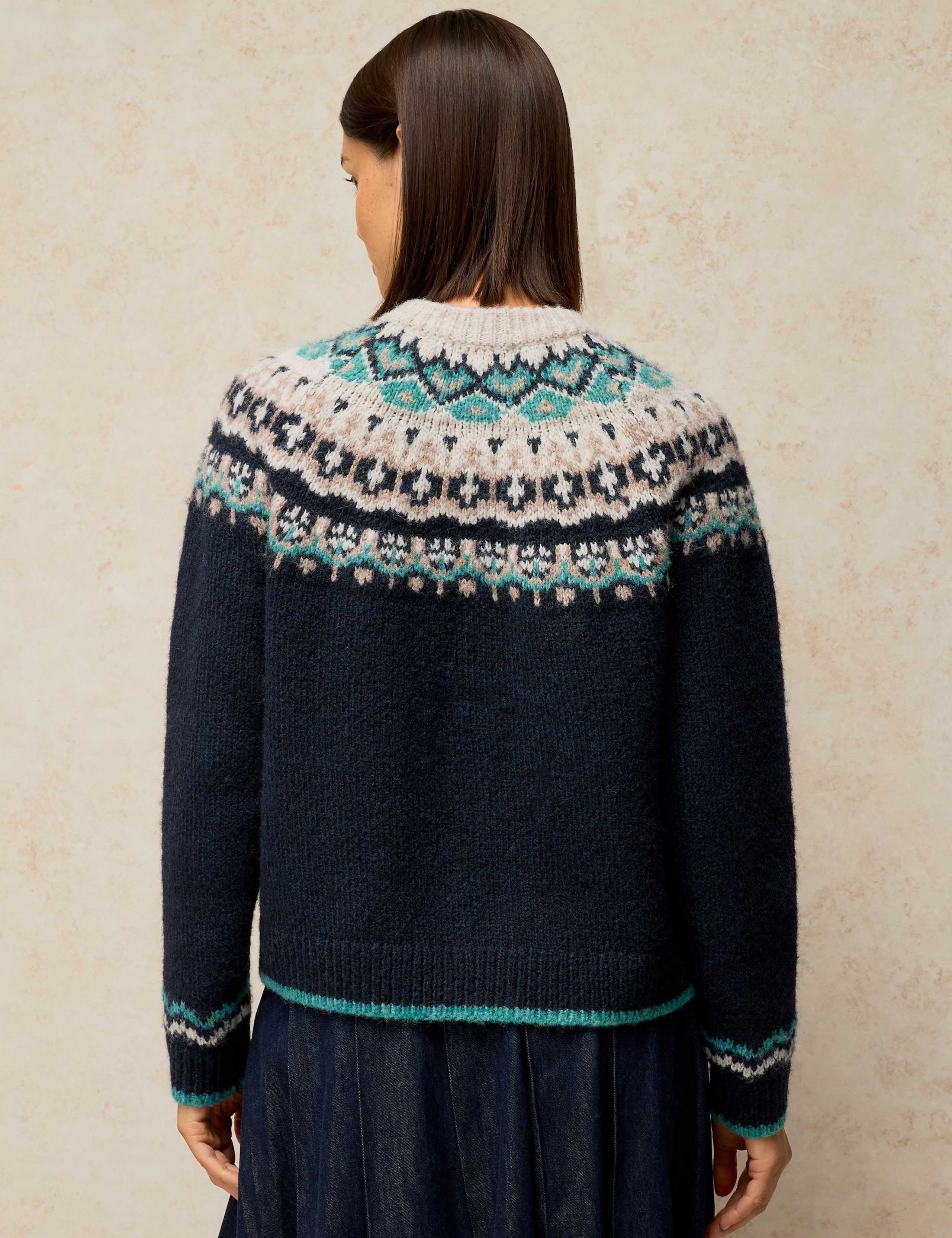 Flora Fair Isle Cardigan with Wool 3 of 6