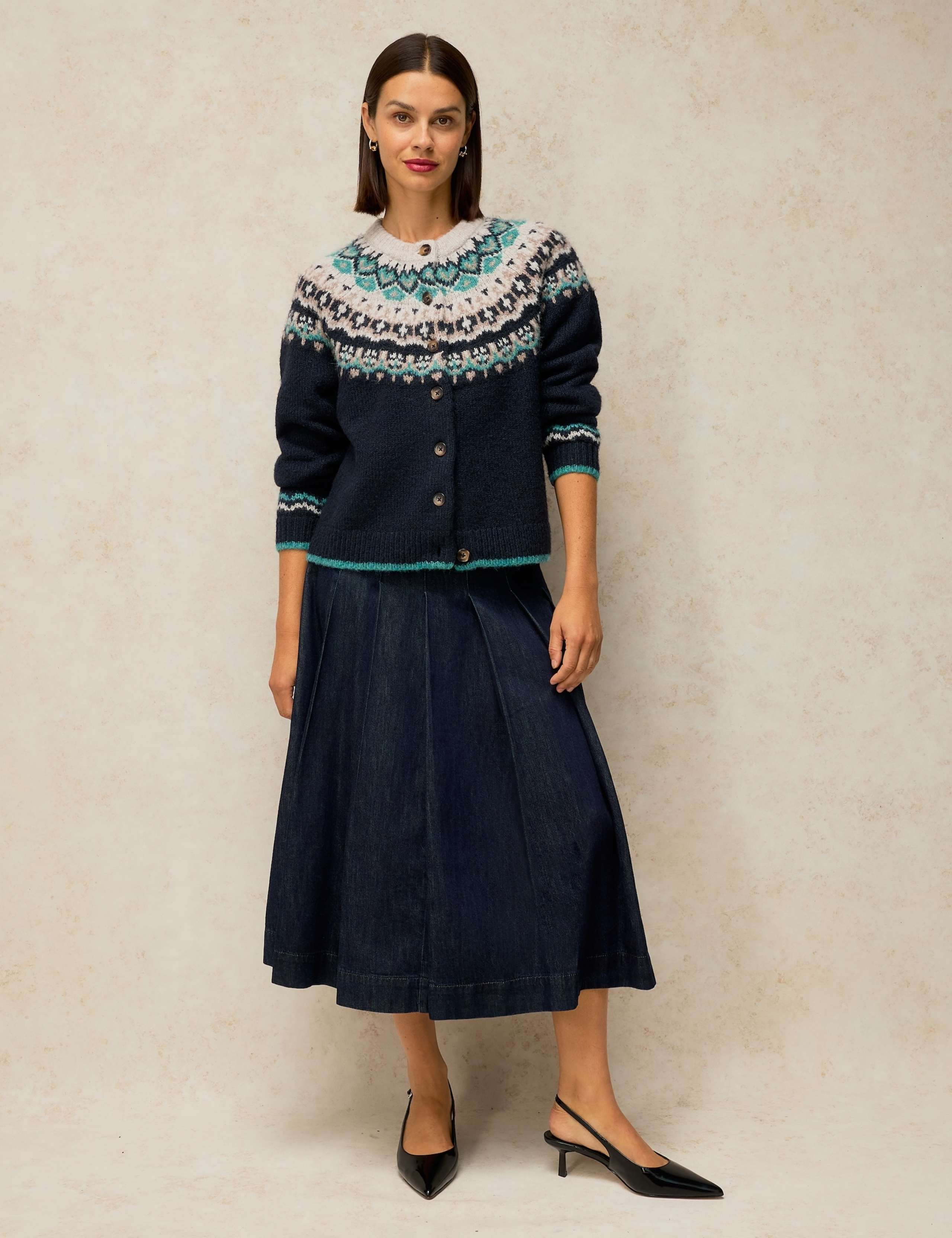 Flora Fair Isle Cardigan with Wool 4 of 6