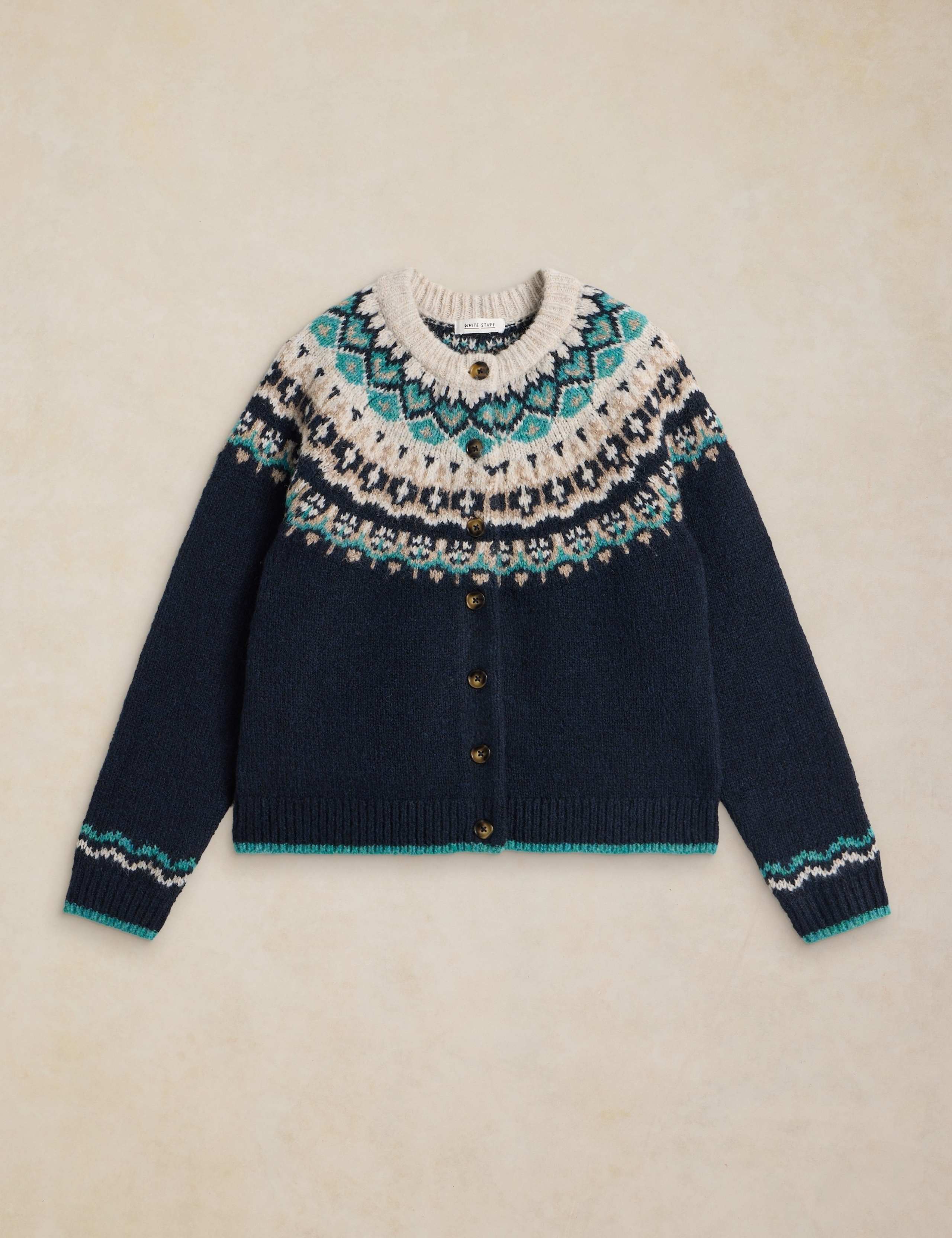 Flora Fair Isle Cardigan with Wool 2 of 6