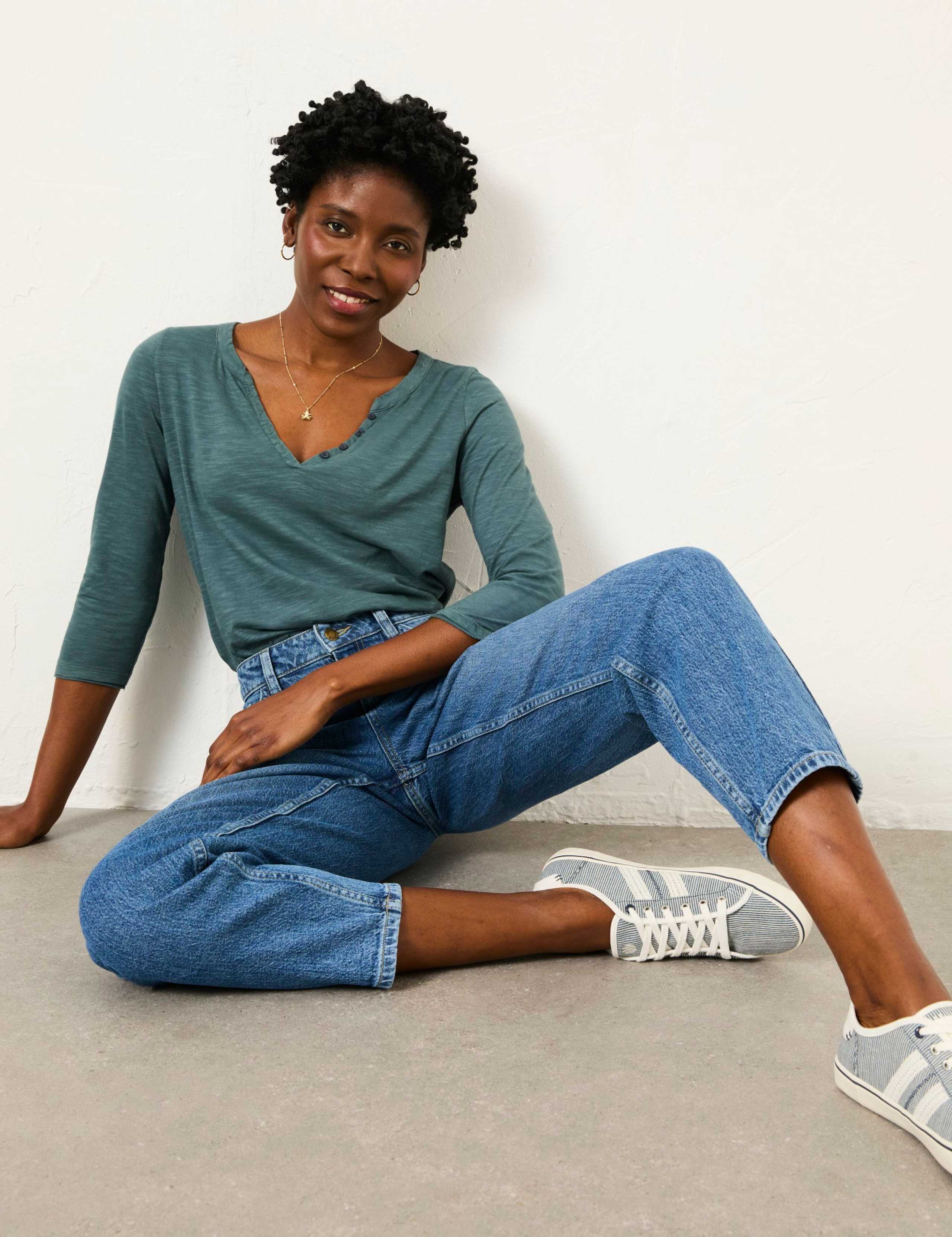 Mid Rise Cigarette Ankle Grazer Jeans 3 of 6