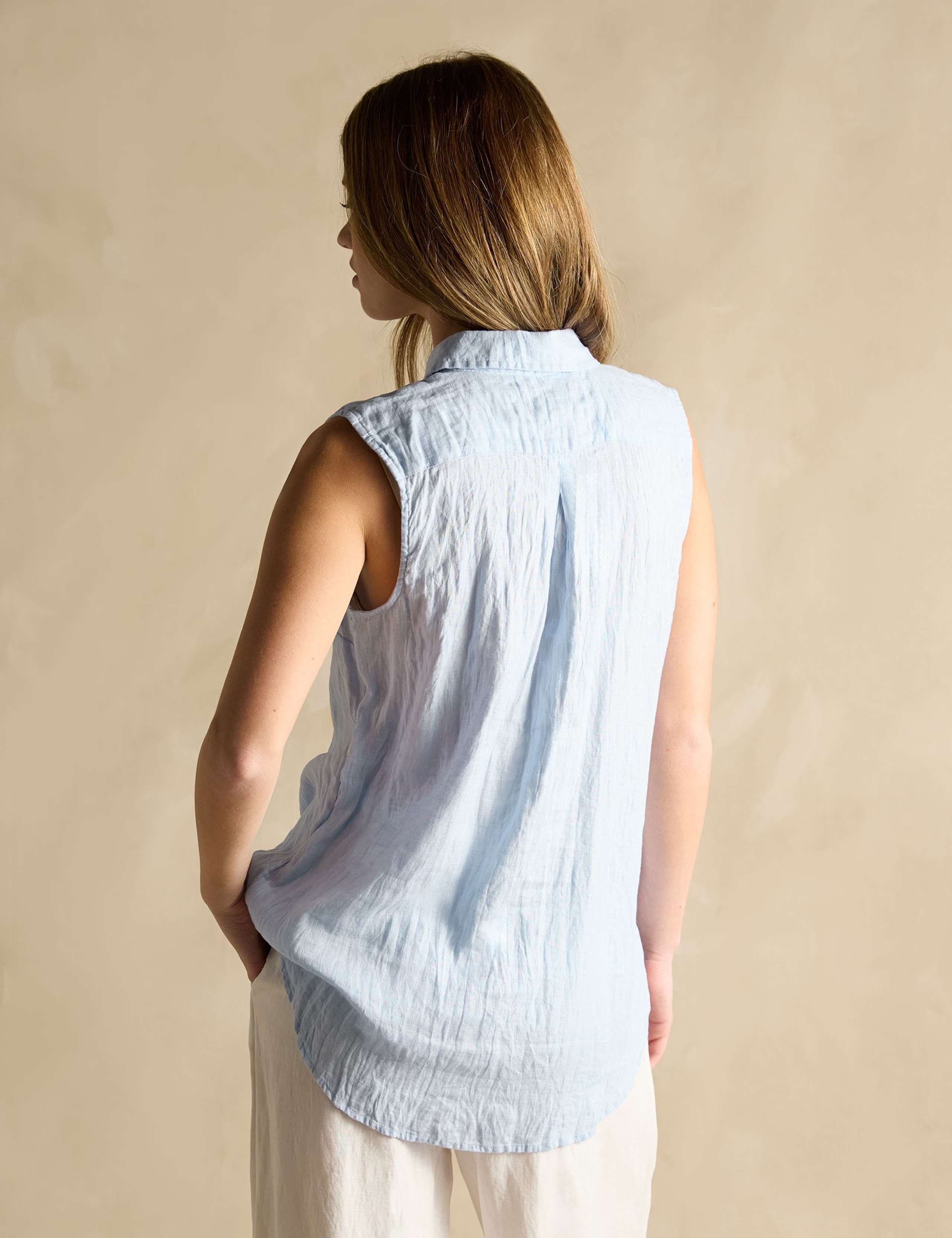 Pure Linen Collared Frill Detail Shirt 3 of 6