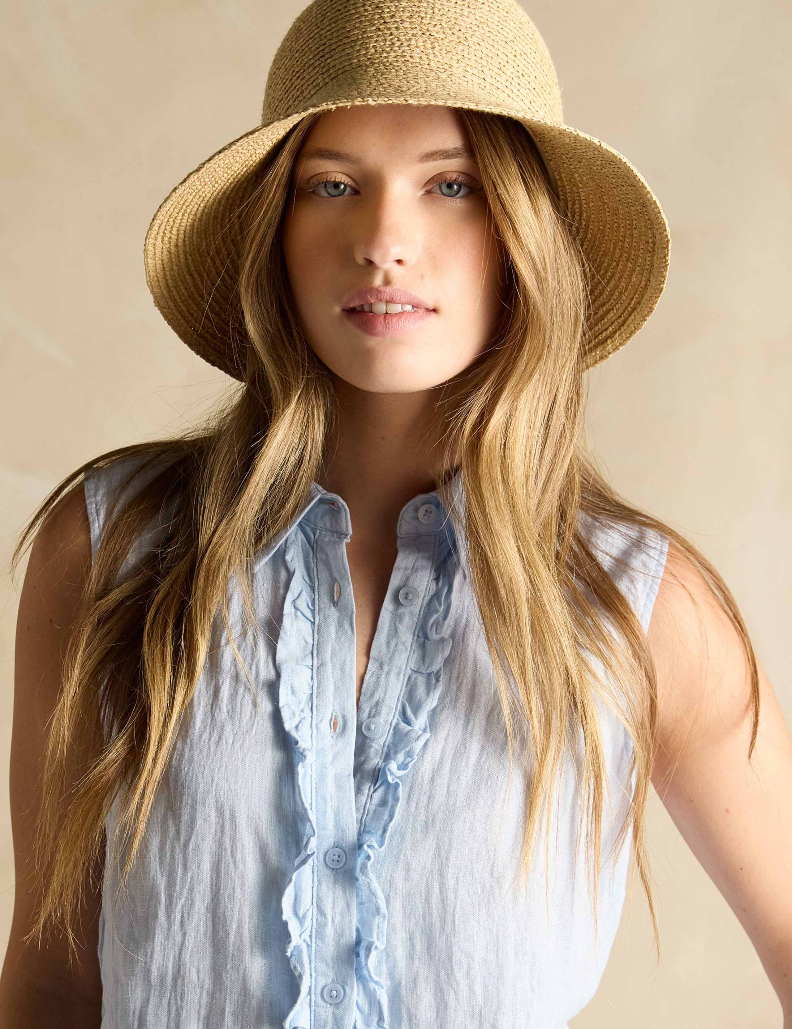 Pure Linen Collared Frill Detail Shirt 5 of 6