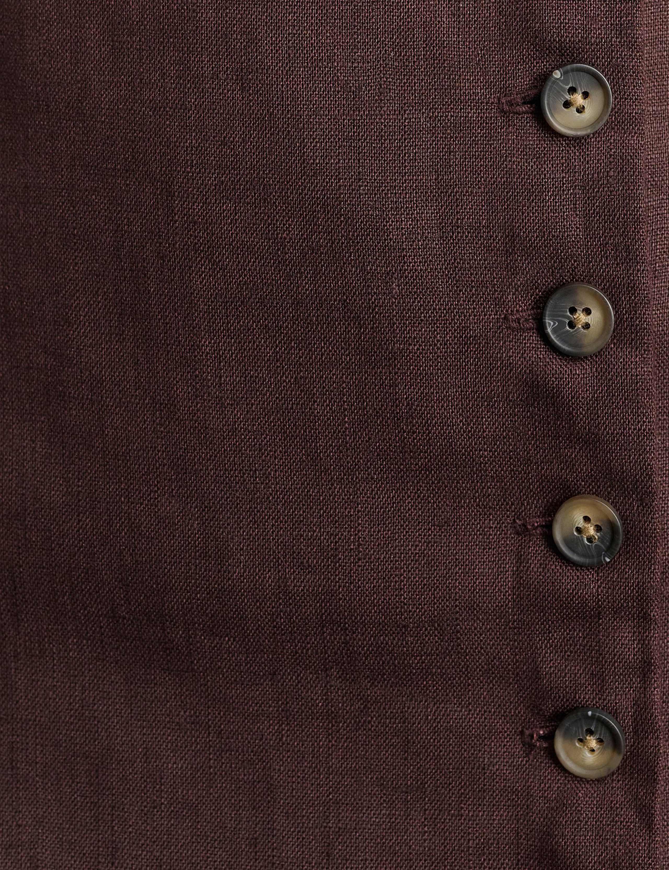 Pure Linen Button Front Mini Shift Dress 5 of 5