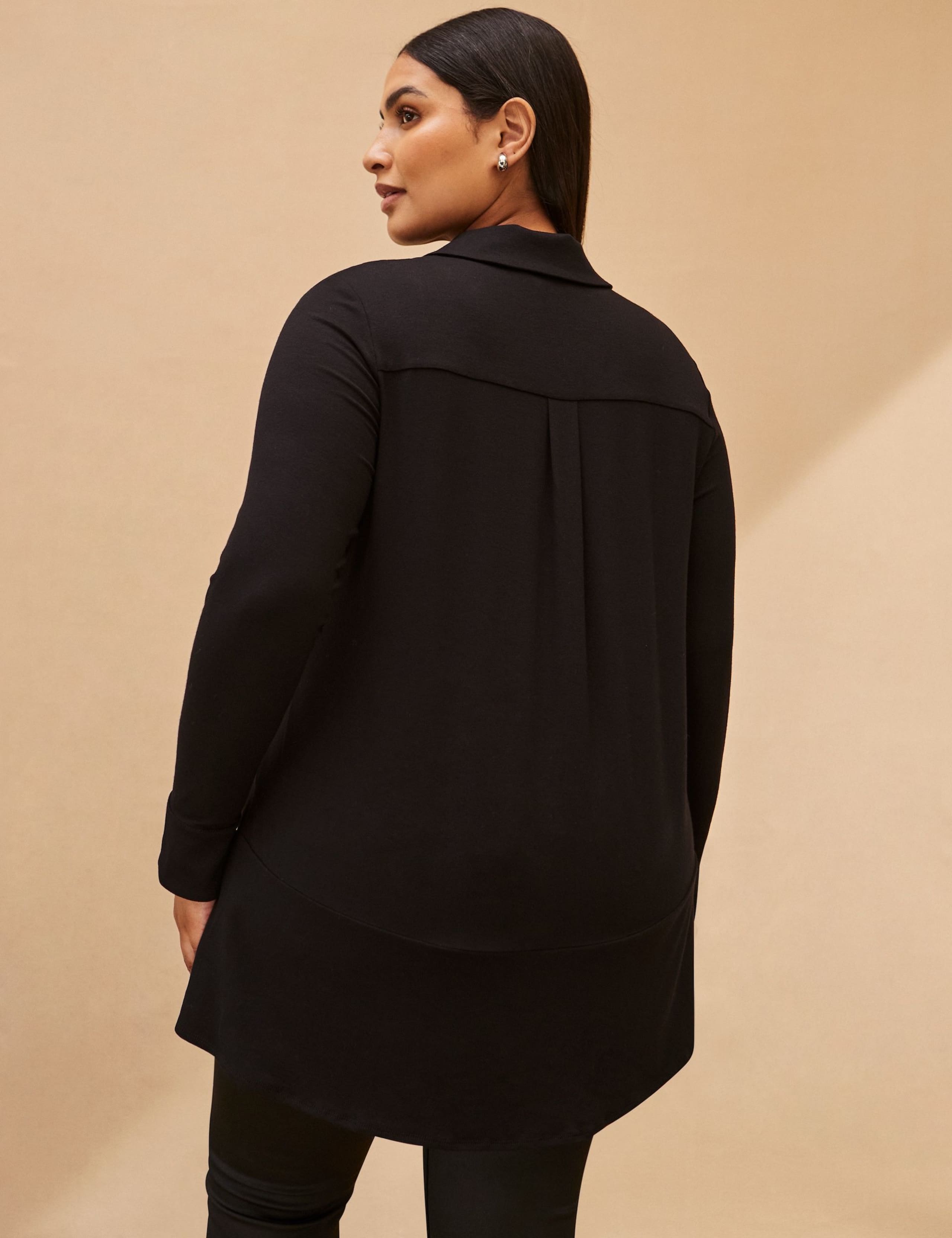 Black Jersey Button Down Shirt 2 of 4