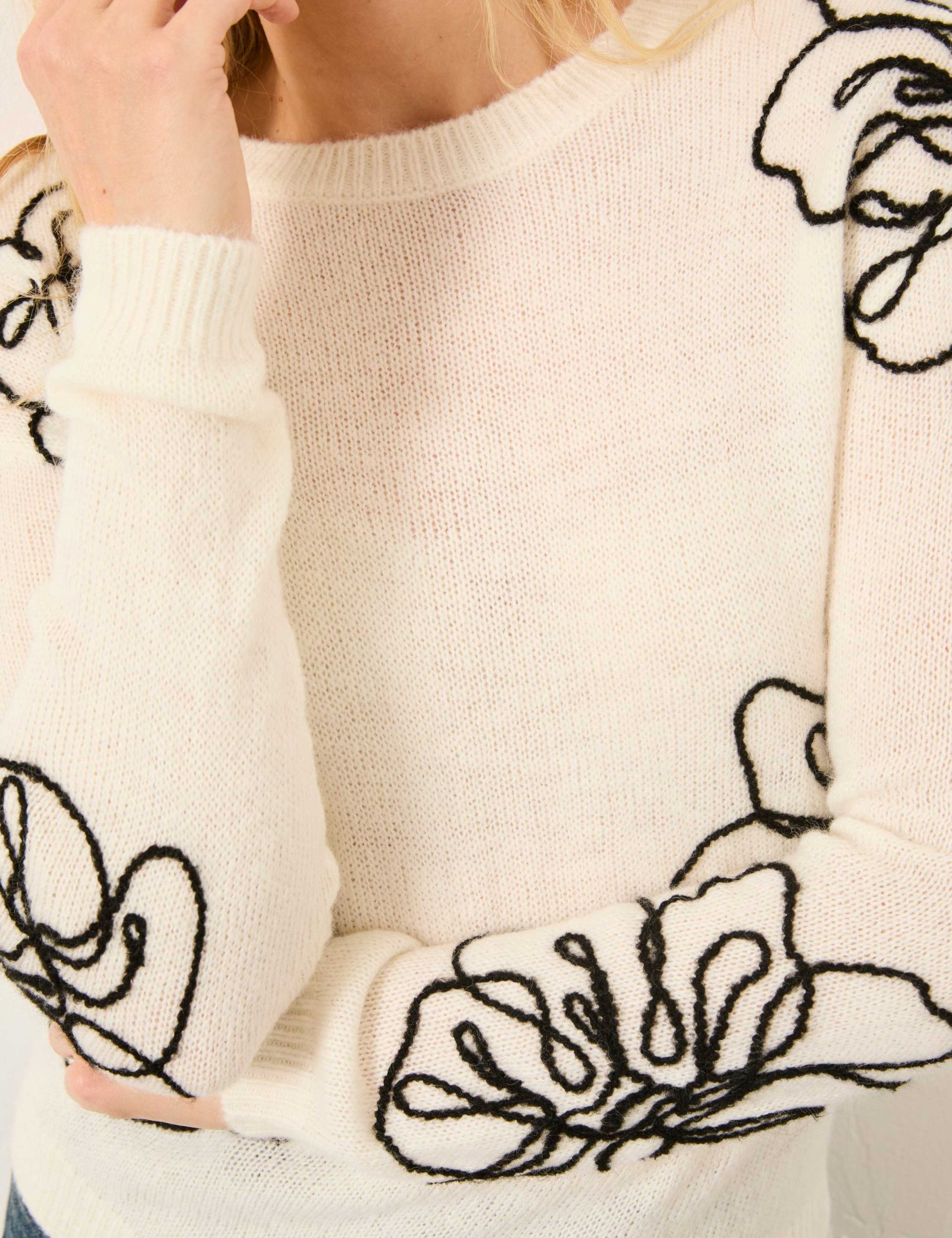 Embroidered Floral Jumper with Alpaca 4 of 5