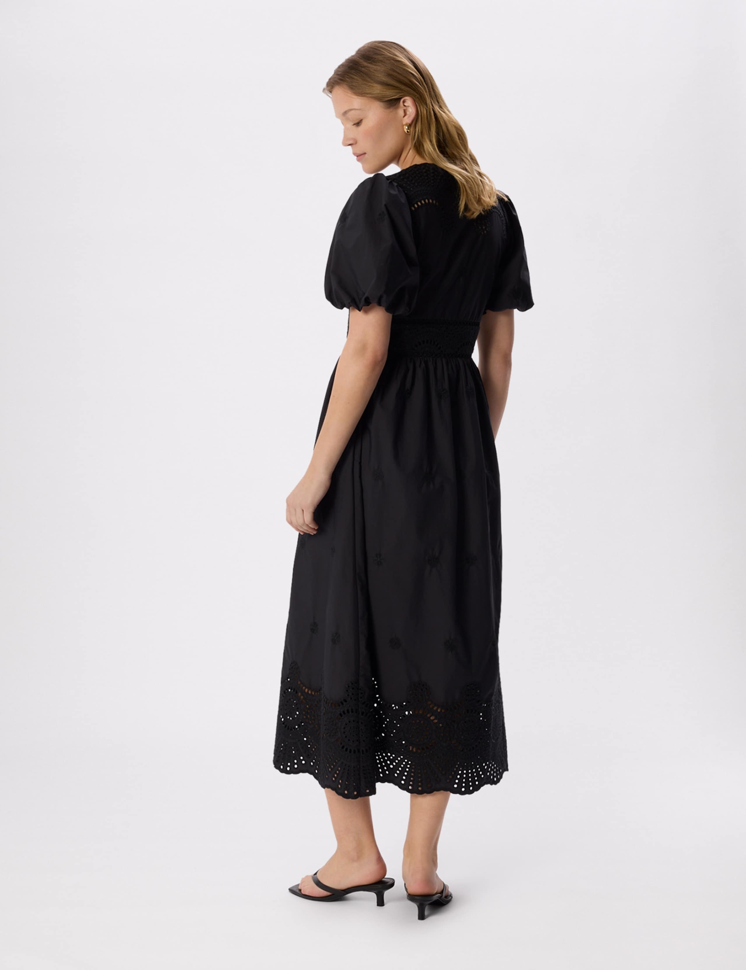 Pure Cotton Broderie Midaxi Waisted Dress 3 of 6