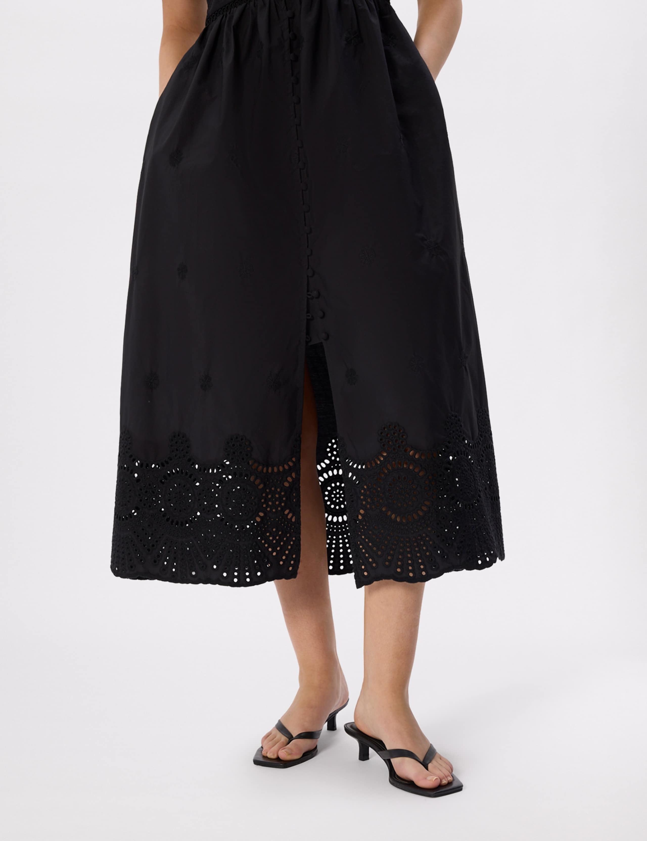 Pure Cotton Broderie Midaxi Waisted Dress 5 of 6