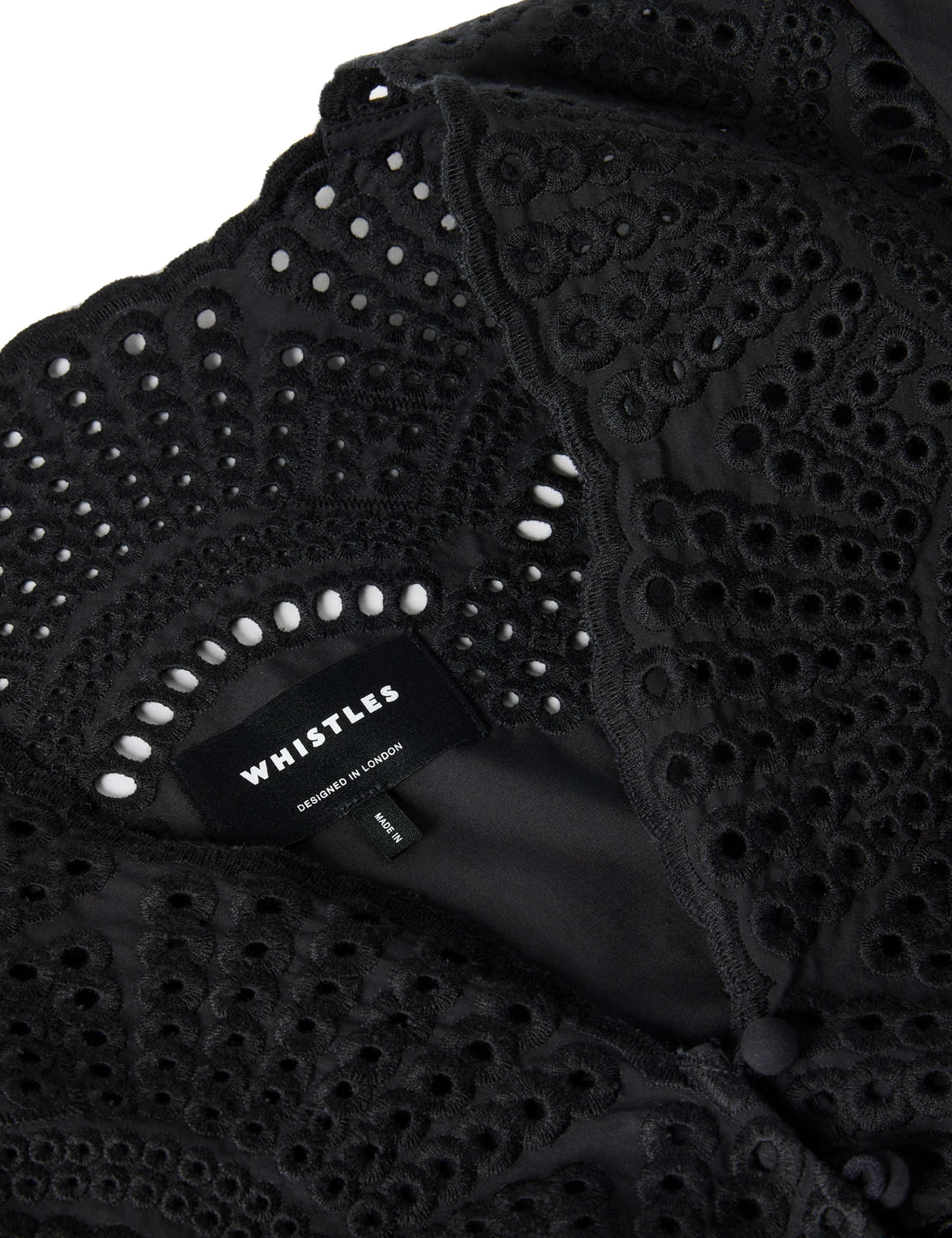 Pure Cotton Broderie Midaxi Waisted Dress 6 of 6