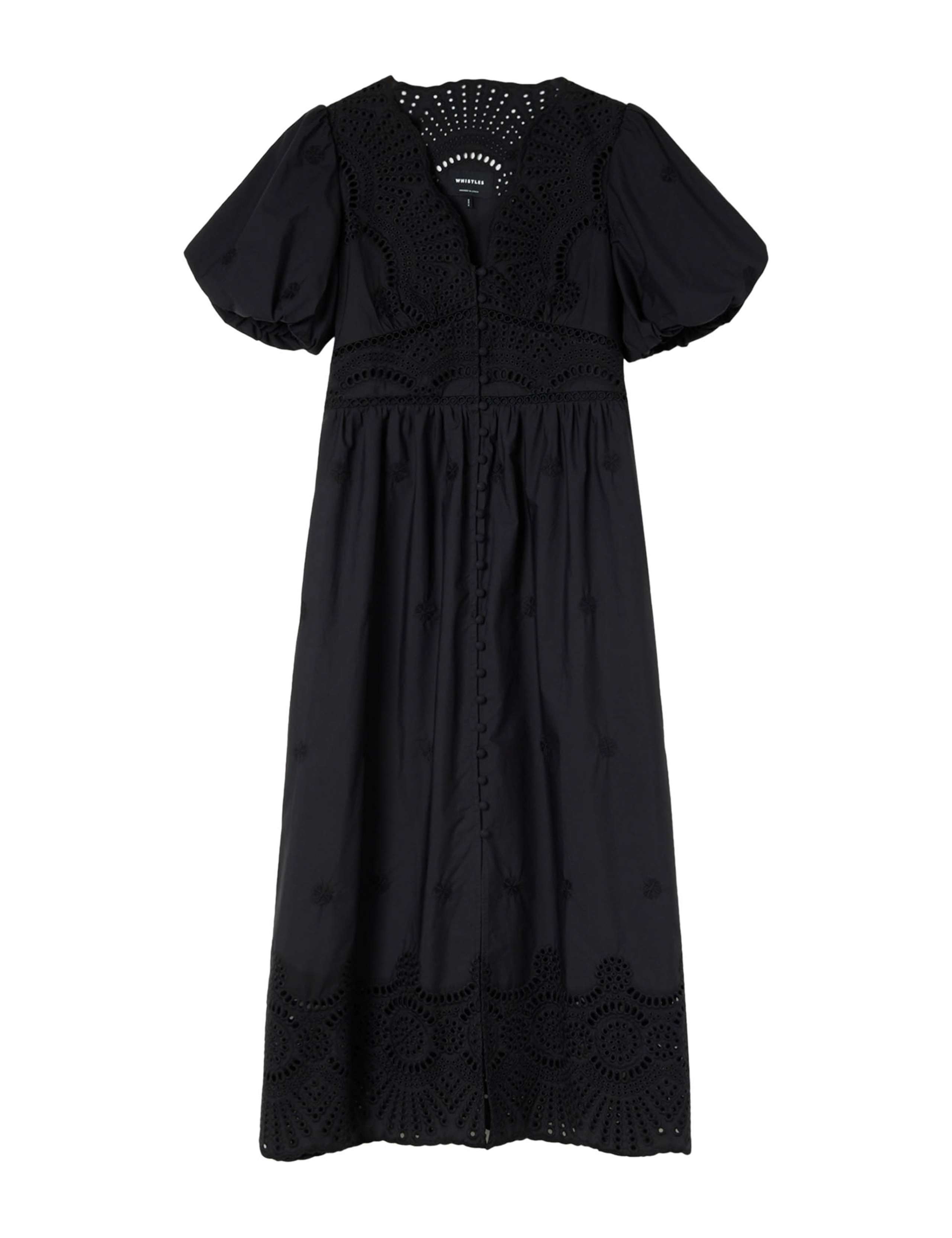 Pure Cotton Broderie Midaxi Waisted Dress 2 of 6