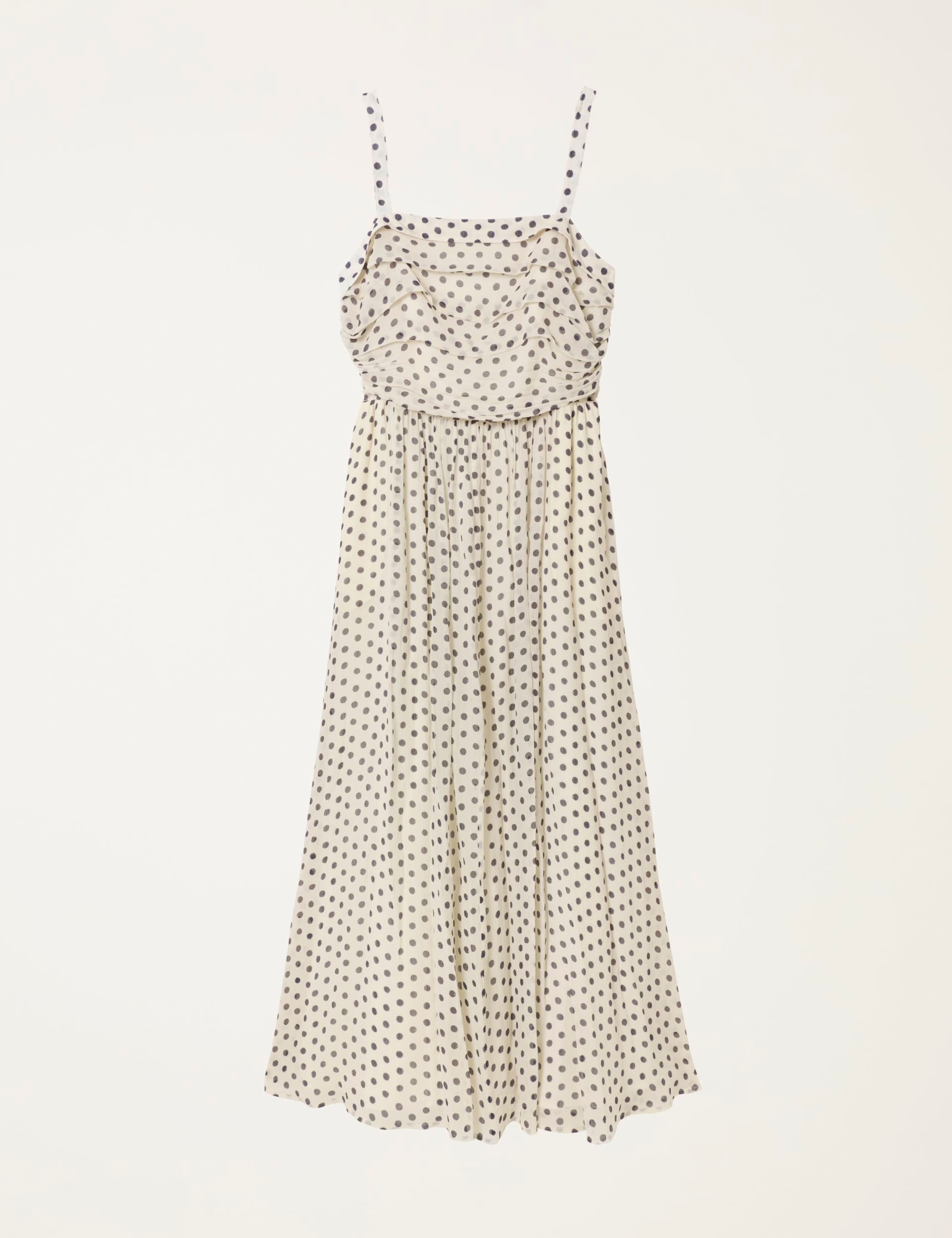 Polka Dot Strappy Midi Waisted Dress 2 of 6