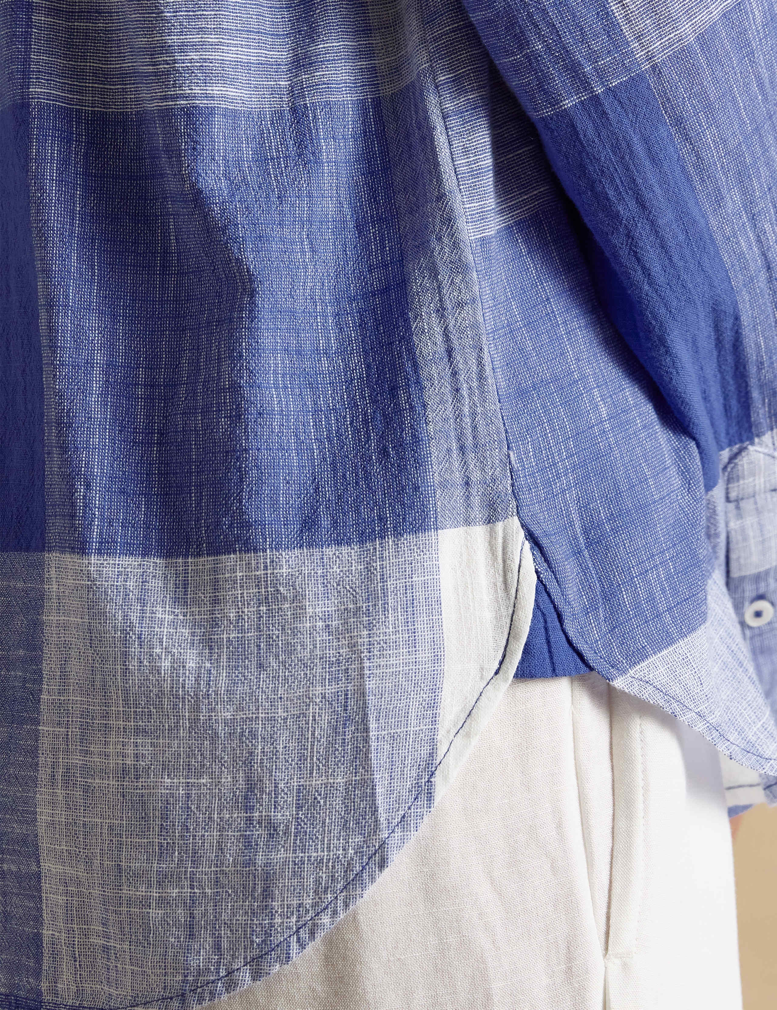 Pure Cotton Checked Collared Popover Shirt 6 of 9