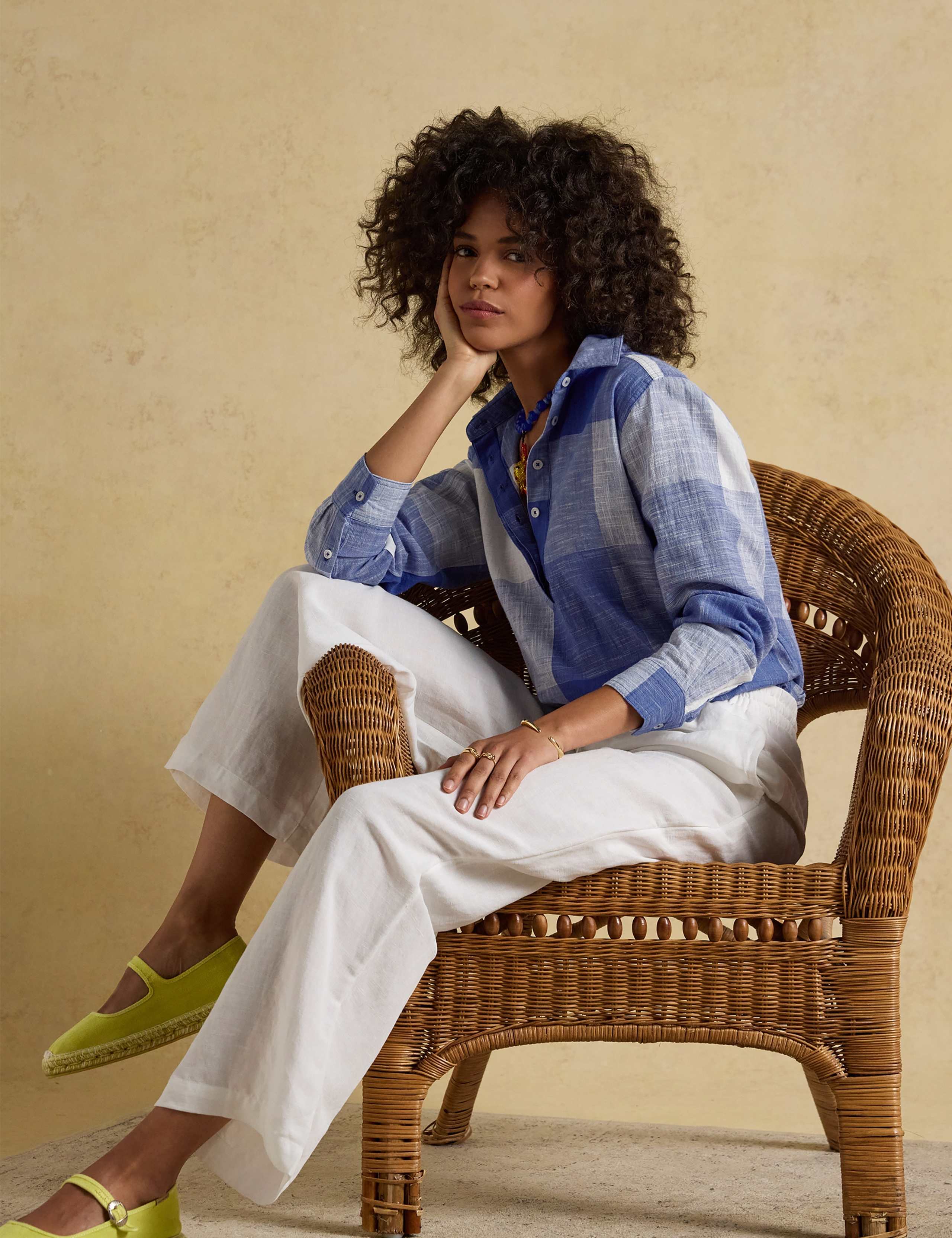 Pure Cotton Checked Collared Popover Shirt 9 of 9